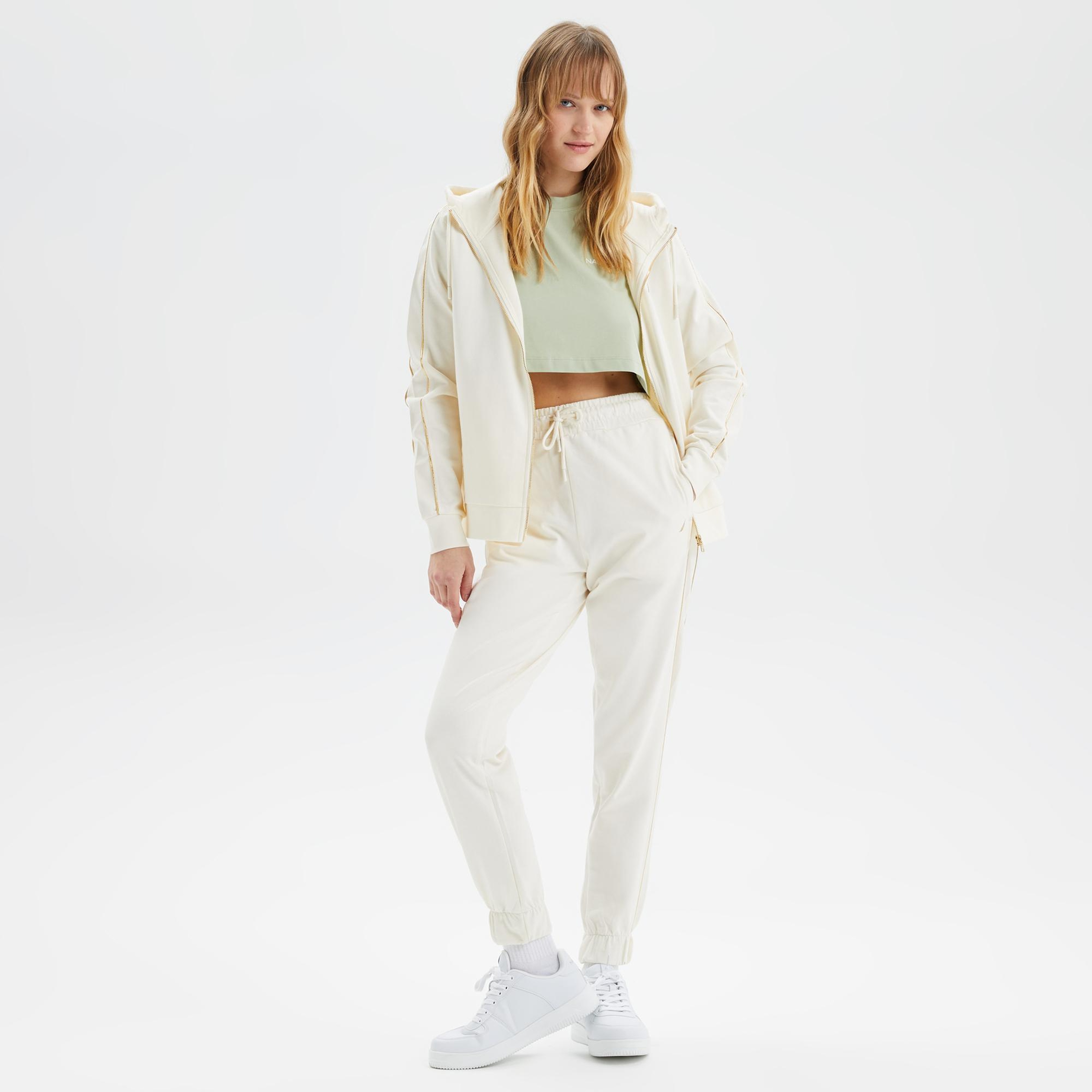 Nautica Kadın Krem Sweatshirt