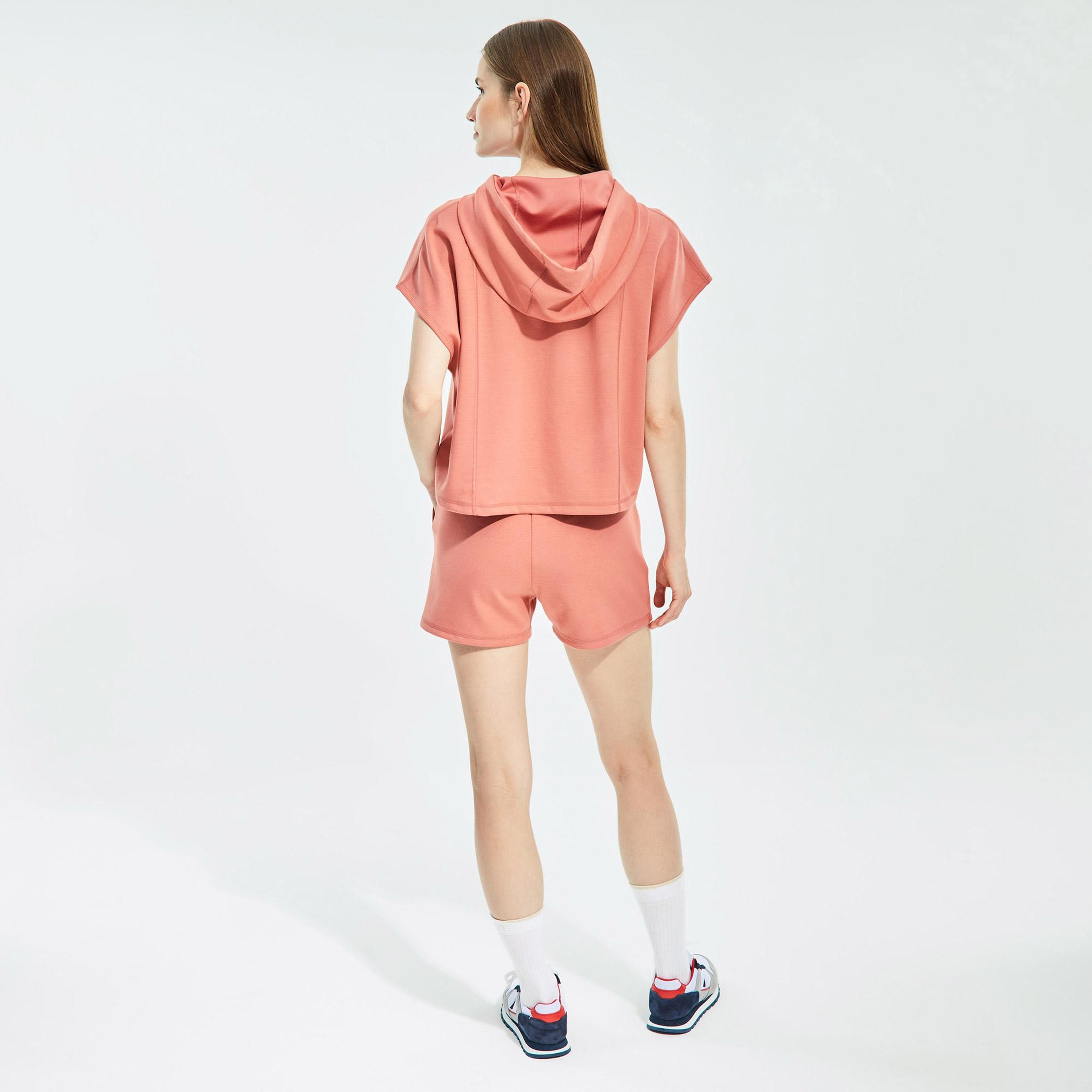 Nautica Kadın Kırmızı Oversize Kısa Kollu Sweatshirt
