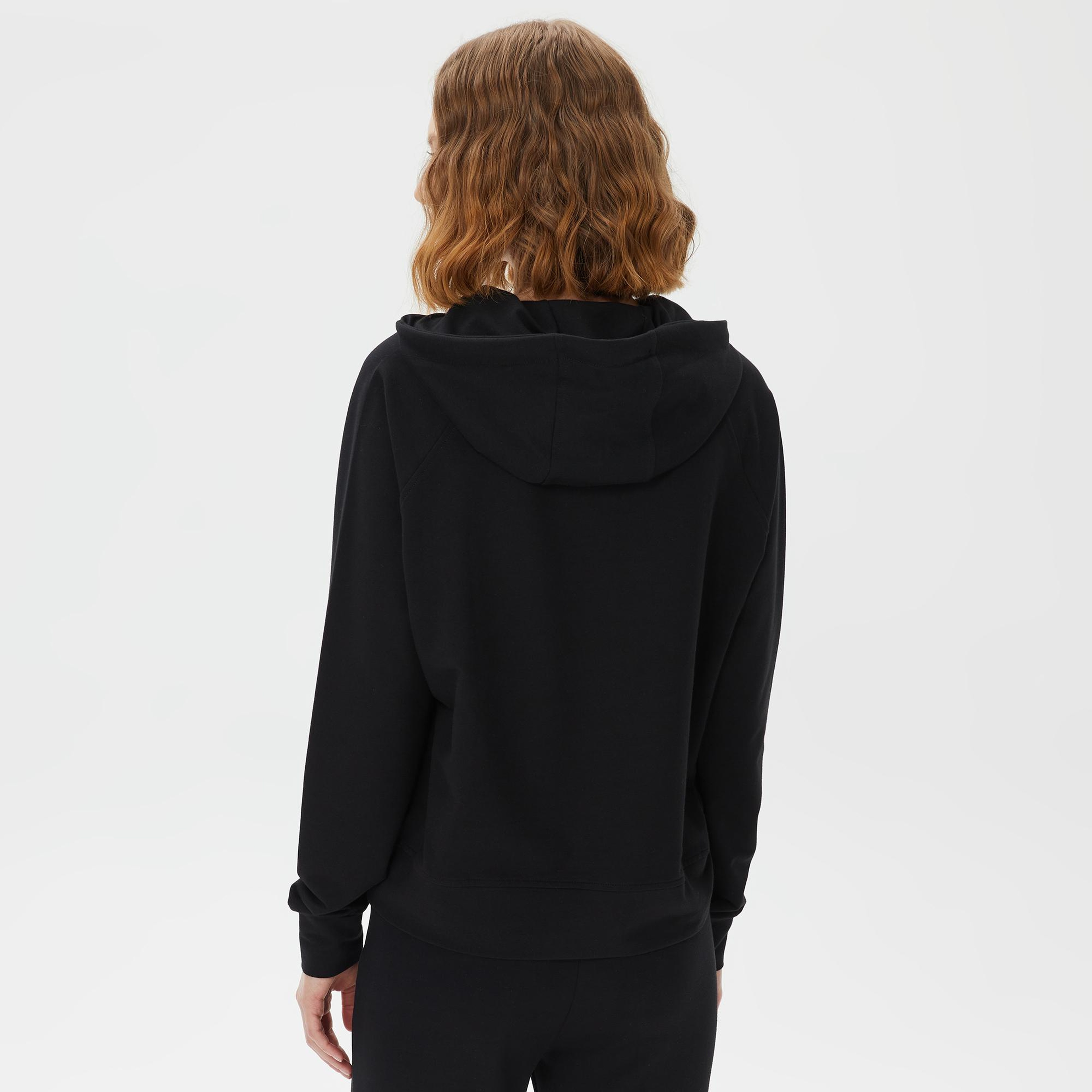 Nautica Kadın Siyah Relaxed Fit Kapüşonlu Sweatshirt
