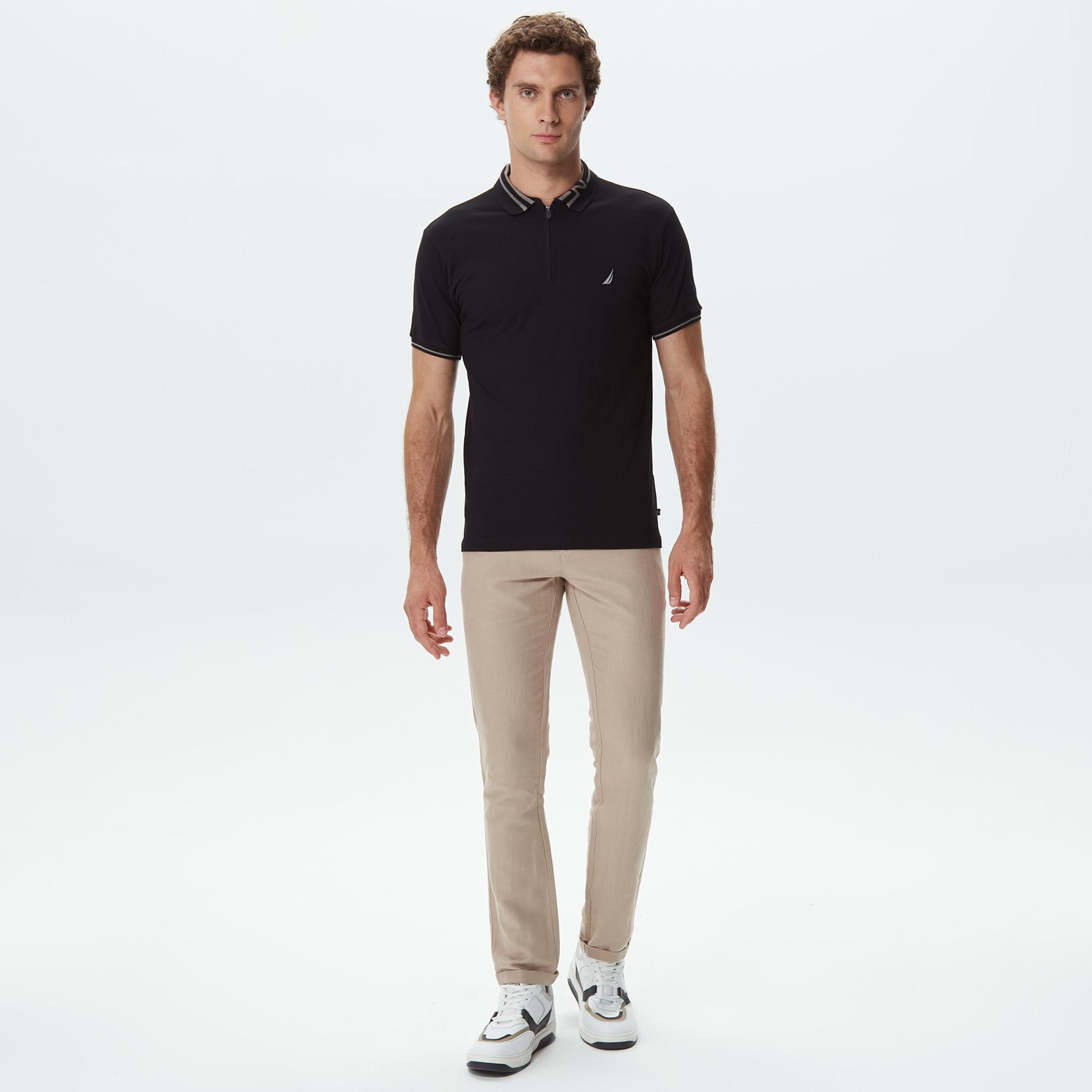 Nautica Erkek Siyah Kısa Kollu Polo