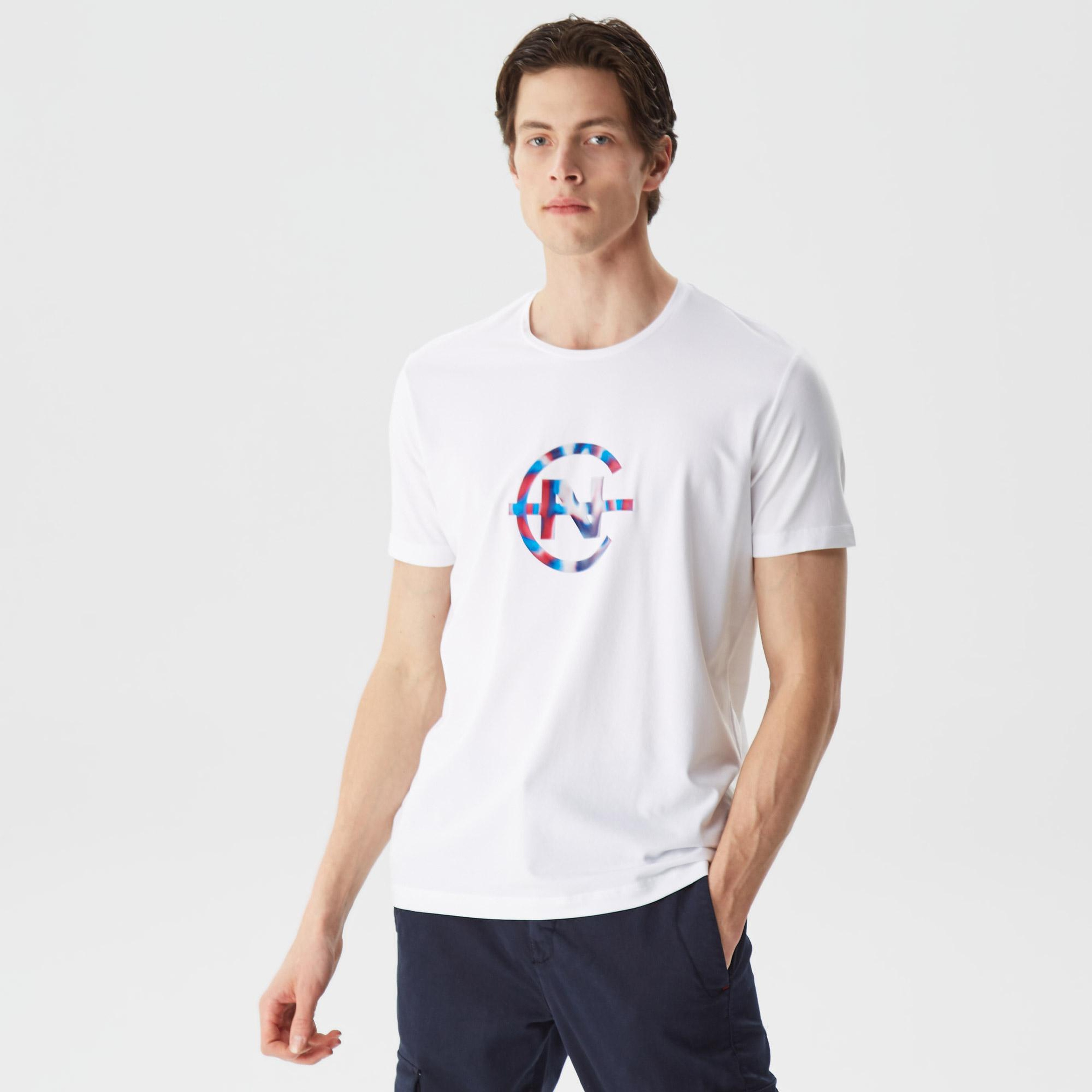 Nautica Erkek Beyaz Standart Fit T-Shirt