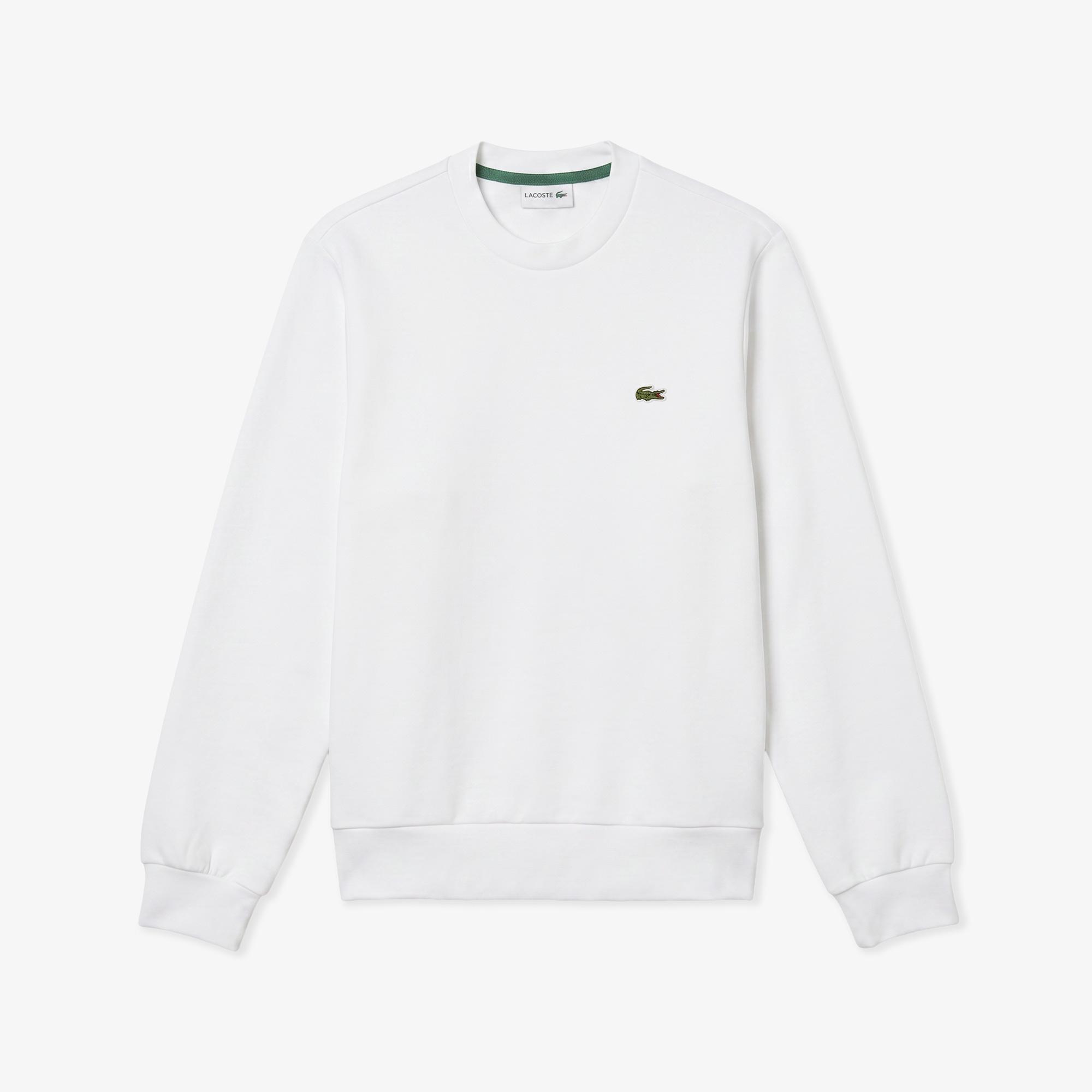 Erkek Classic Fit Bisiklet Yaka Beyaz Sweatshirt