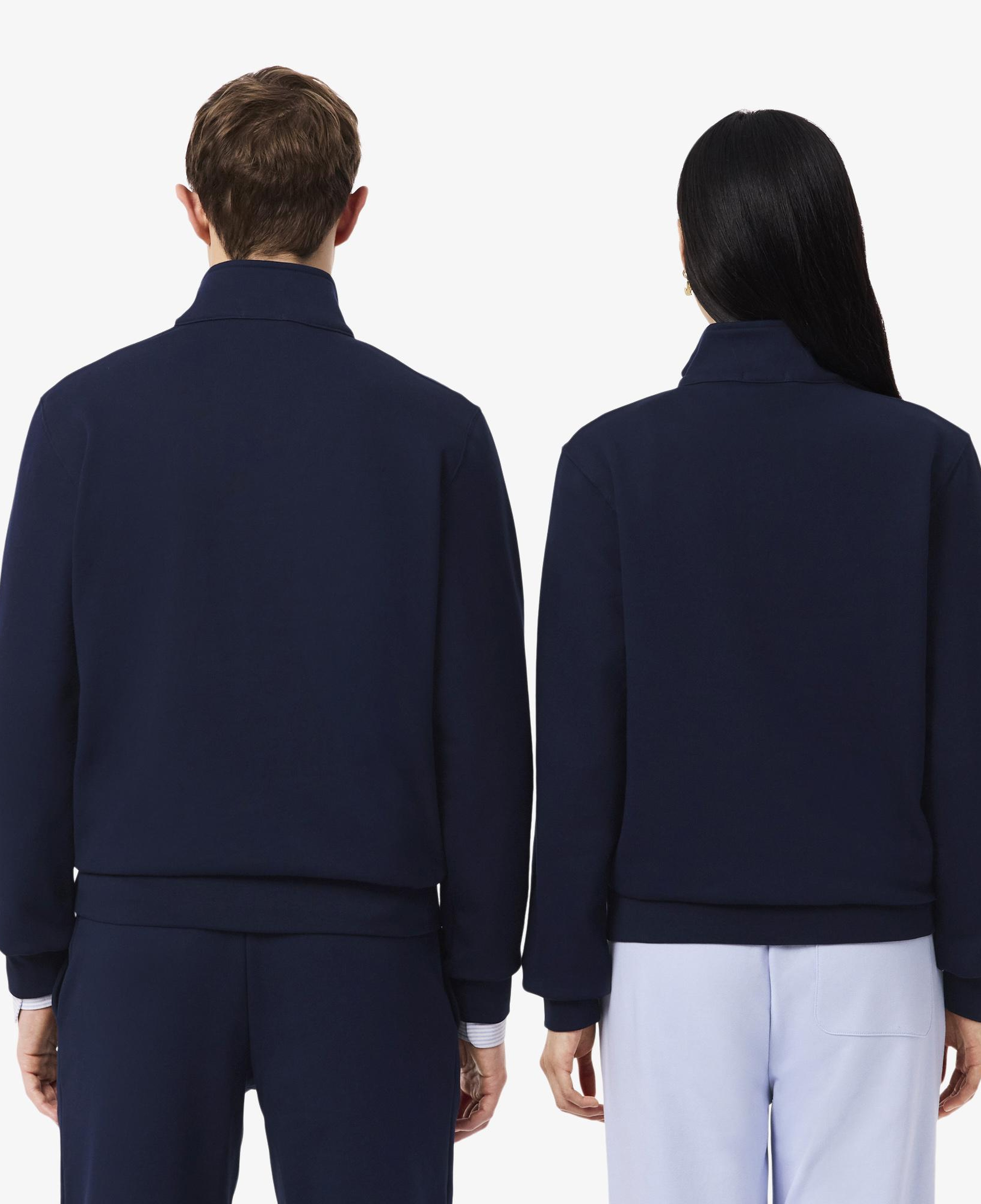 Unisex Classic Fit Yarım Fermuarlı Lacivert Sweatshirt