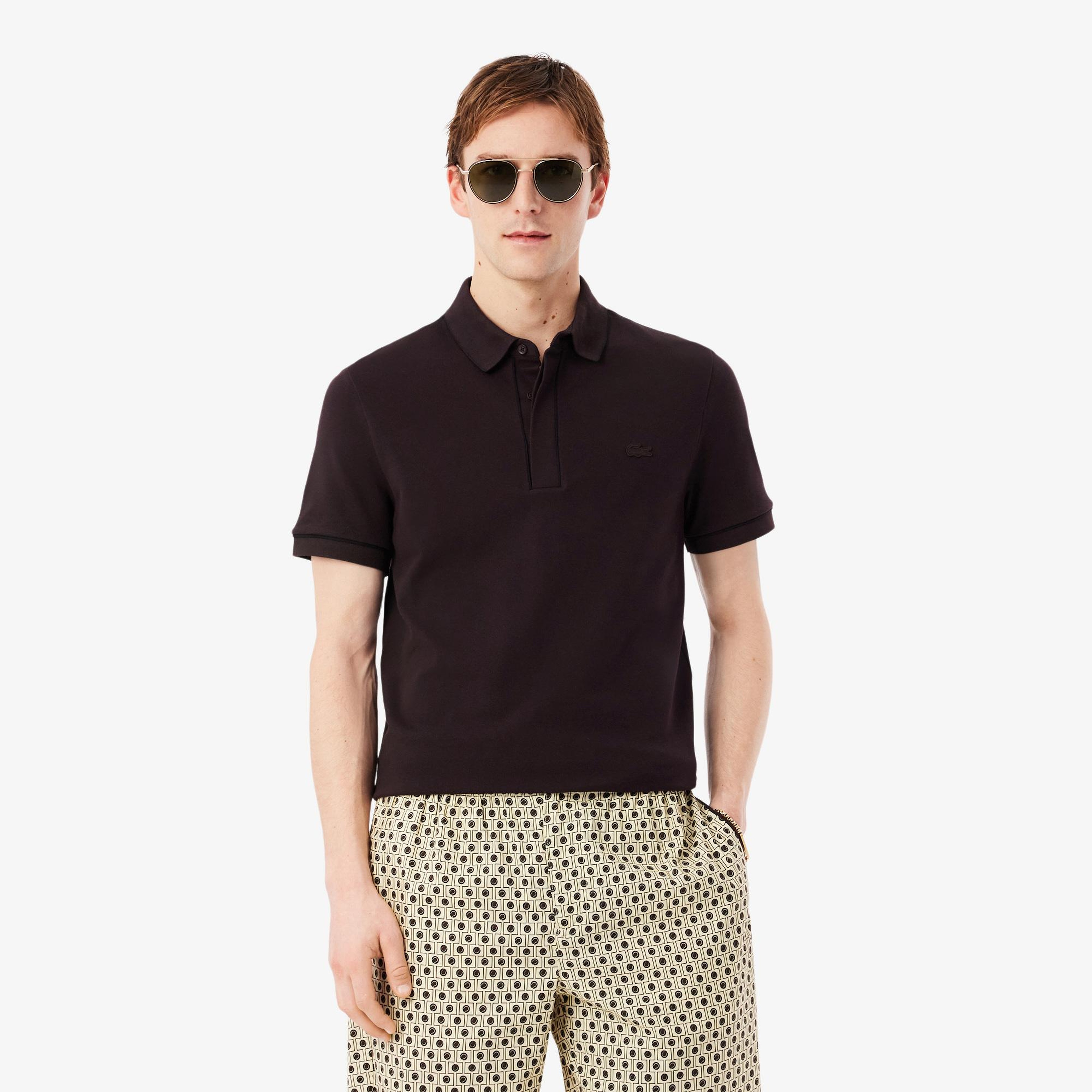 Erkek Regular Fit Polo Yaka Kahverengi Paris Polo