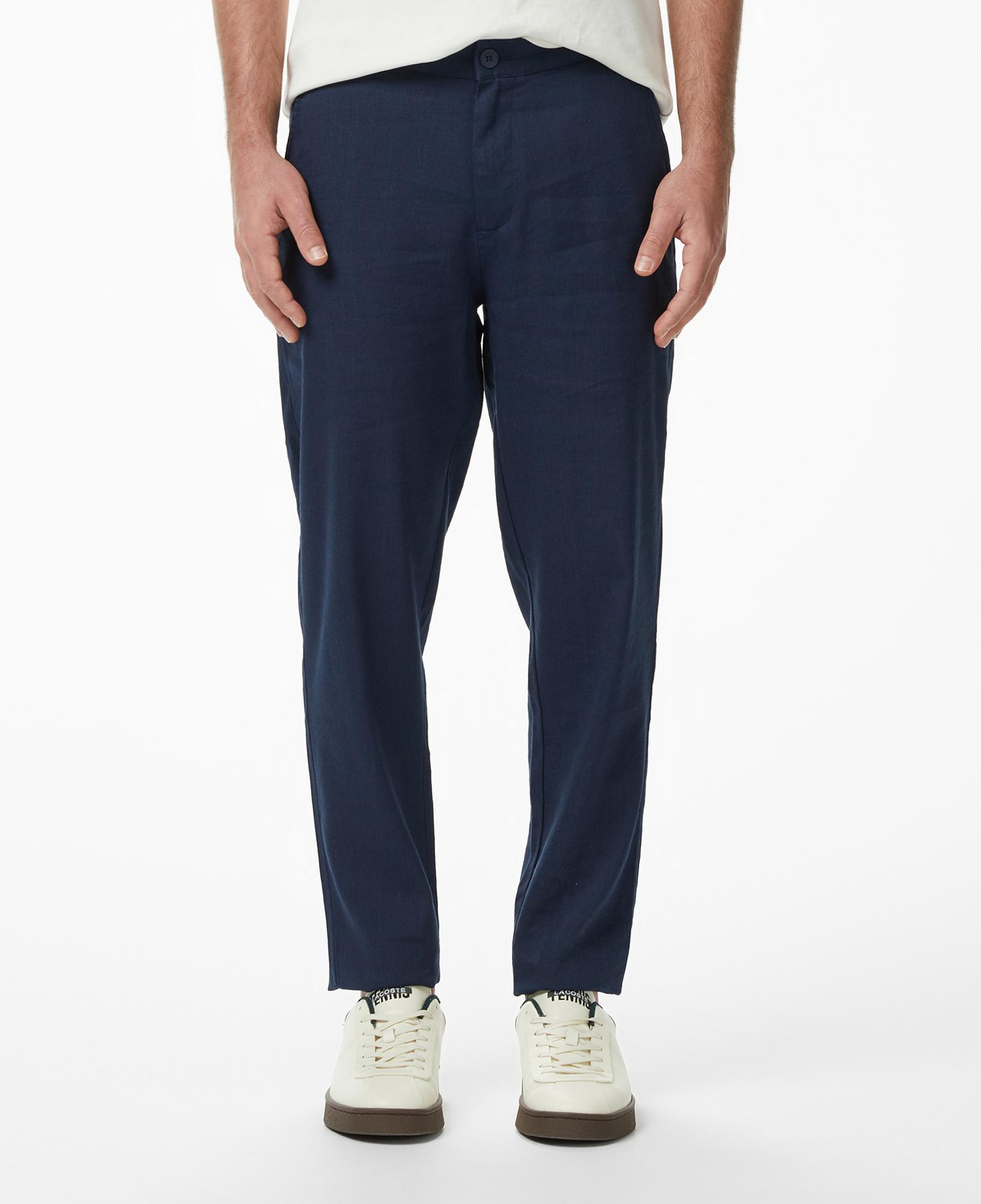 Erkek Tapered Fit Lacivert Chino Pantolon