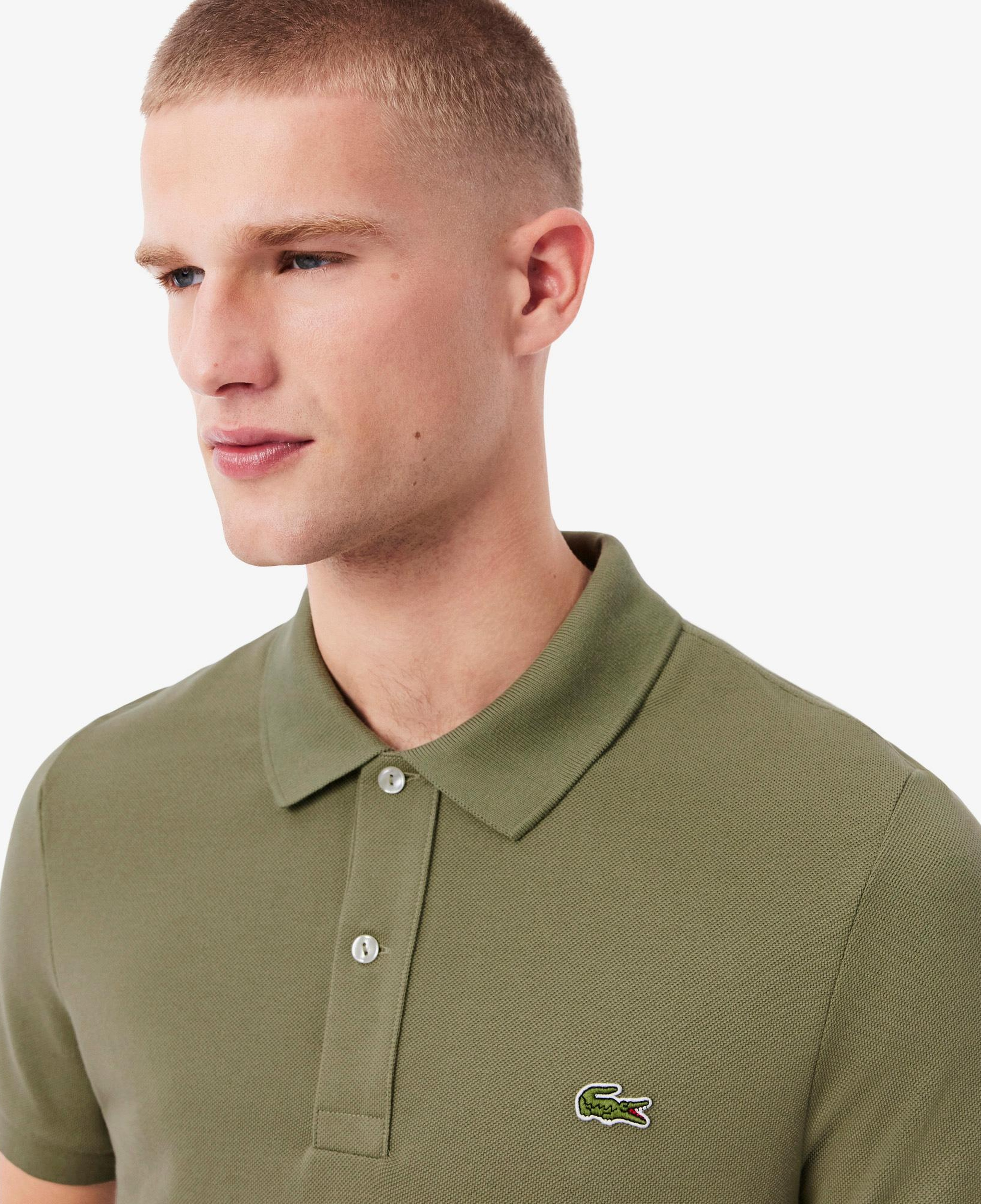 L.12.12 Erkek Slim Fit Haki Polo