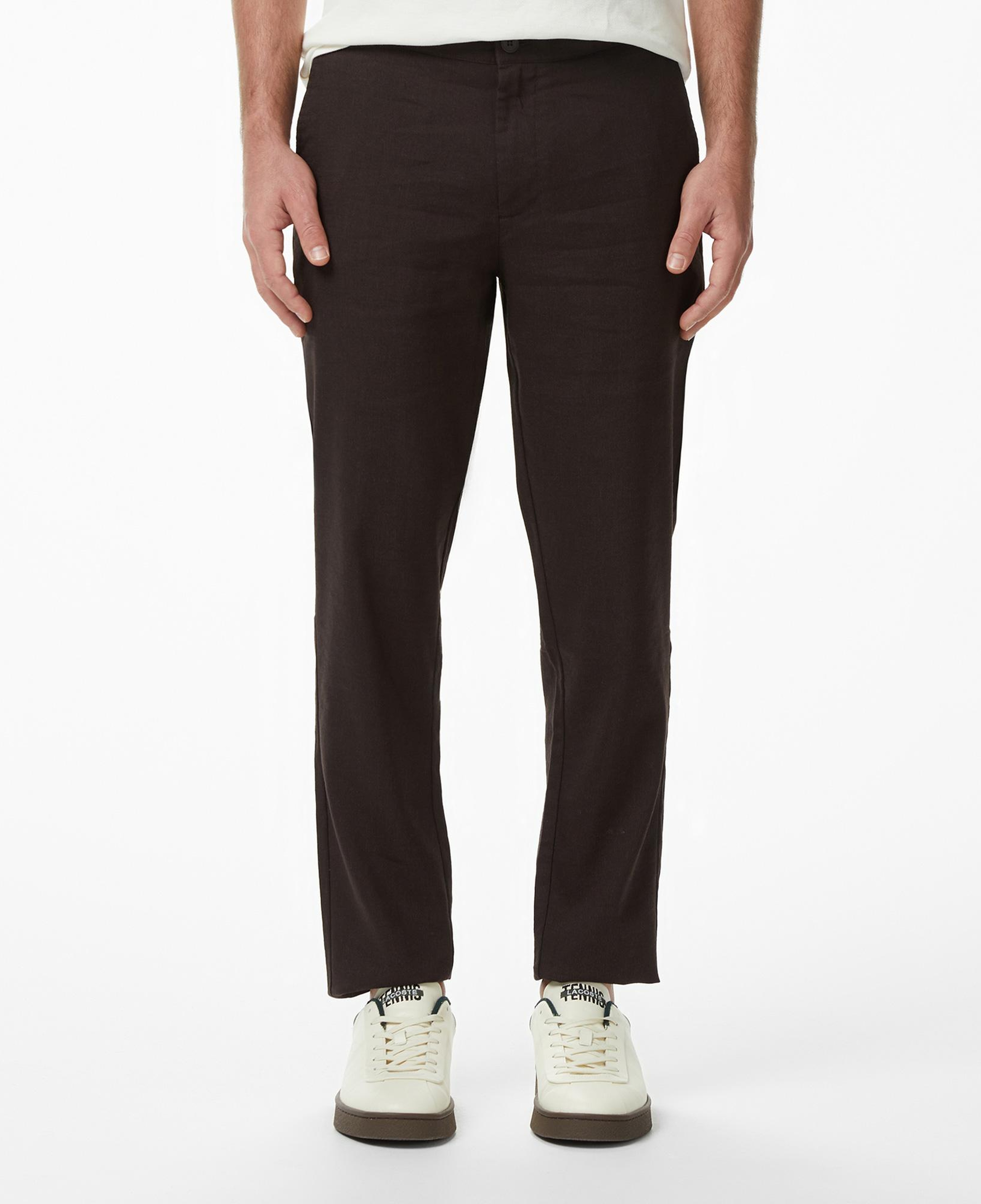 Erkek Tapered Fit Kahverengi Chino Pantolon