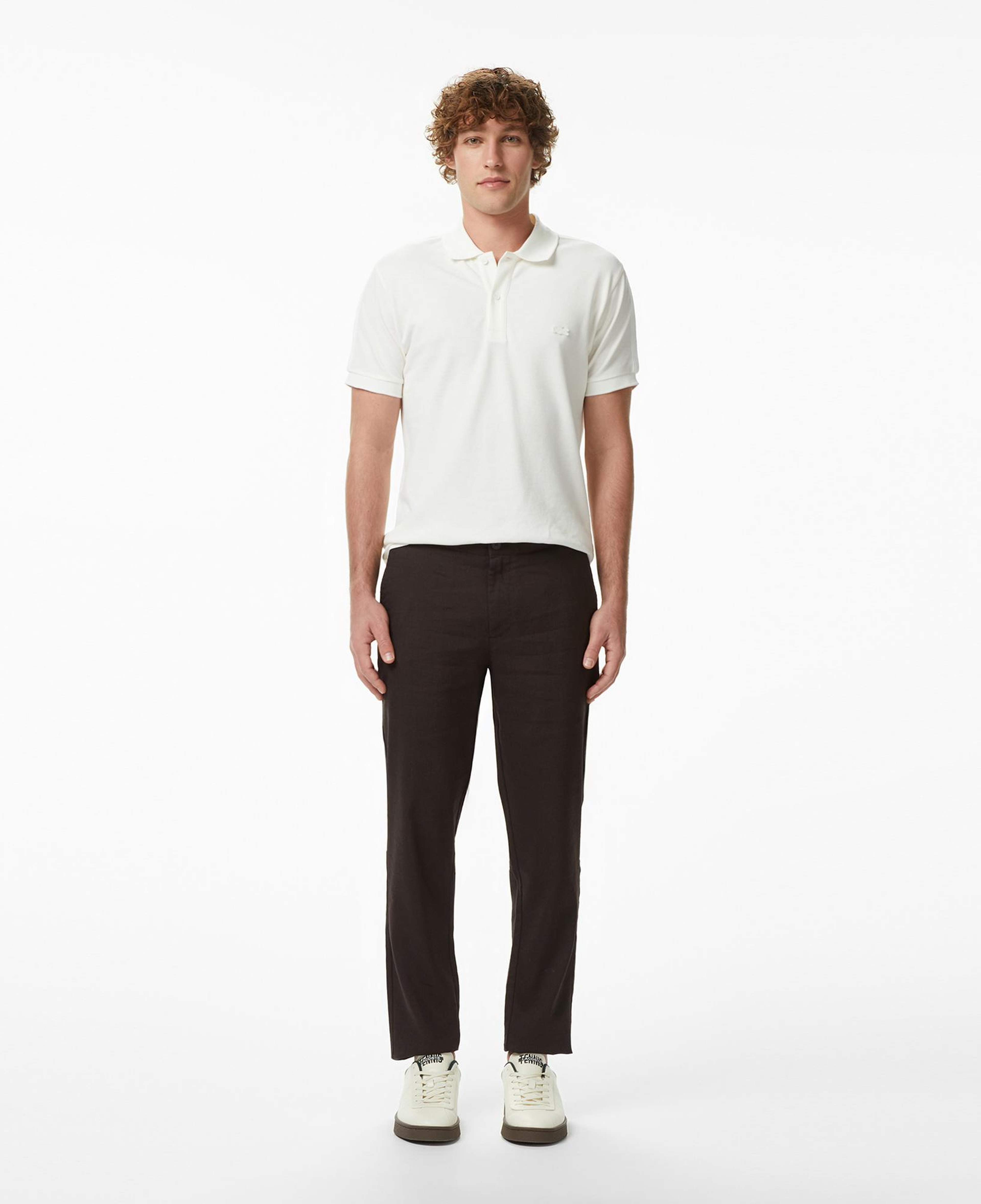 Erkek Tapered Fit Kahverengi Chino Pantolon