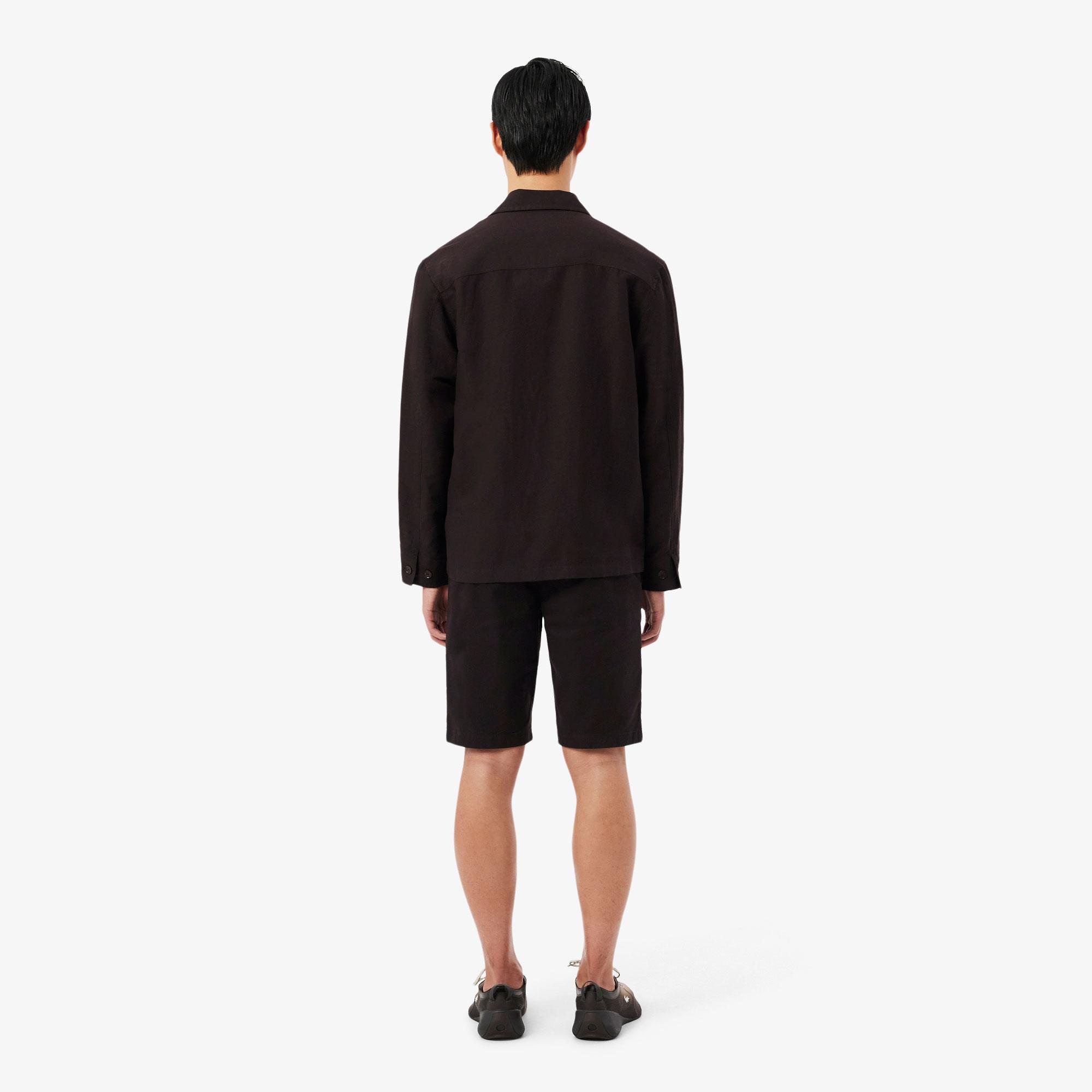 Erkek Slim Fit Koyu Kahverengi Bermuda Şort
