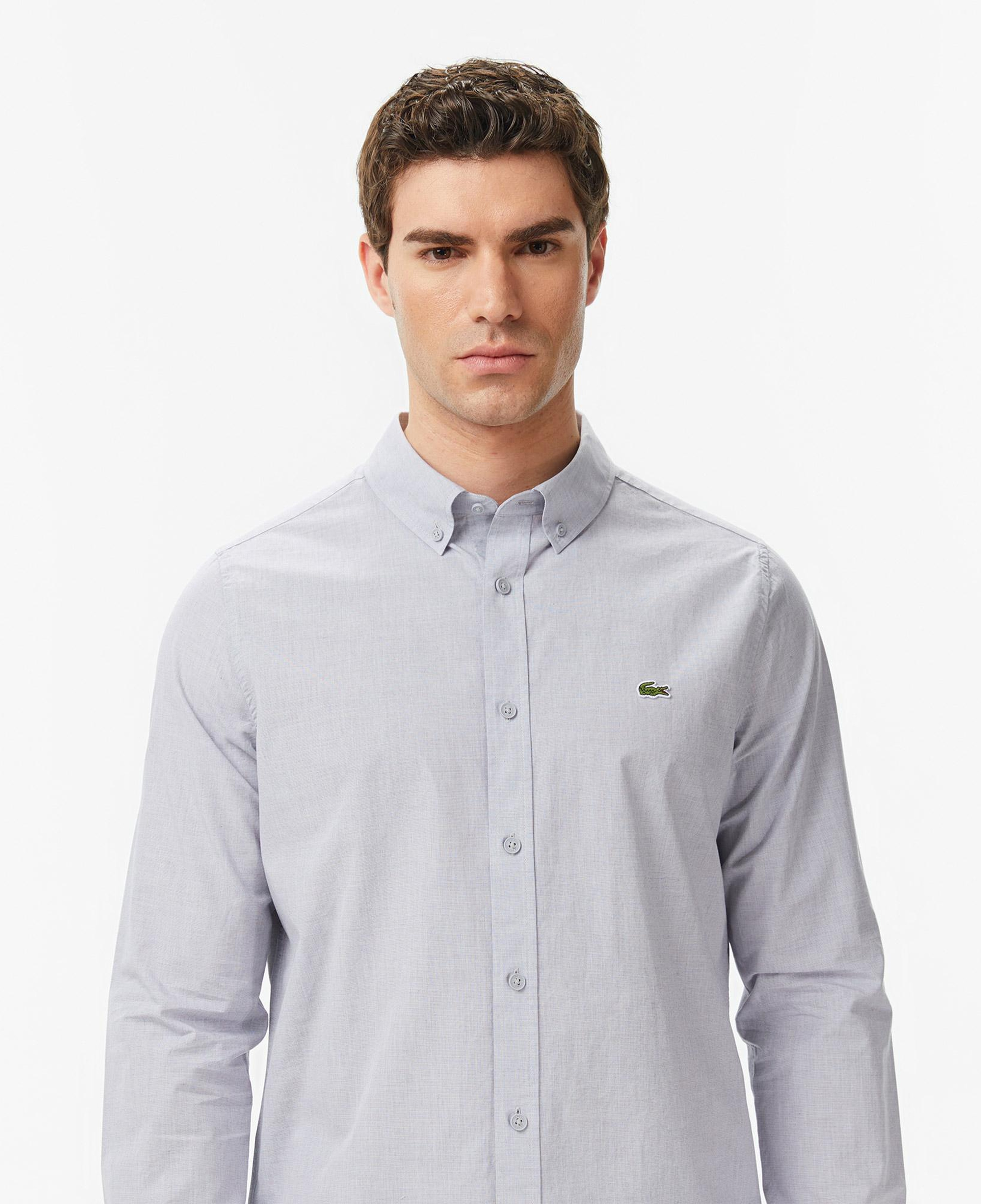Erkek Slim Fit Gri Gömlek