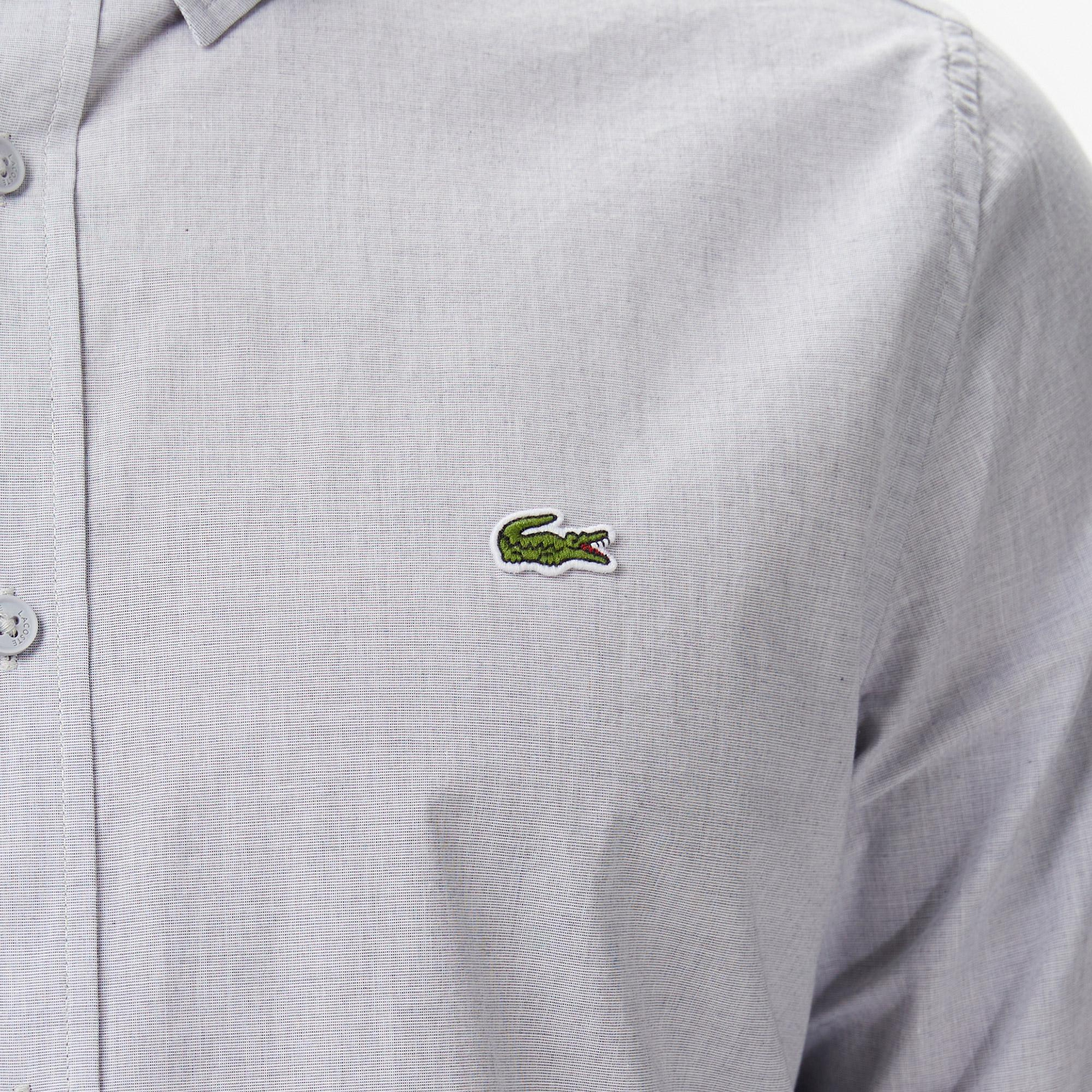 Erkek Slim Fit Gri Gömlek