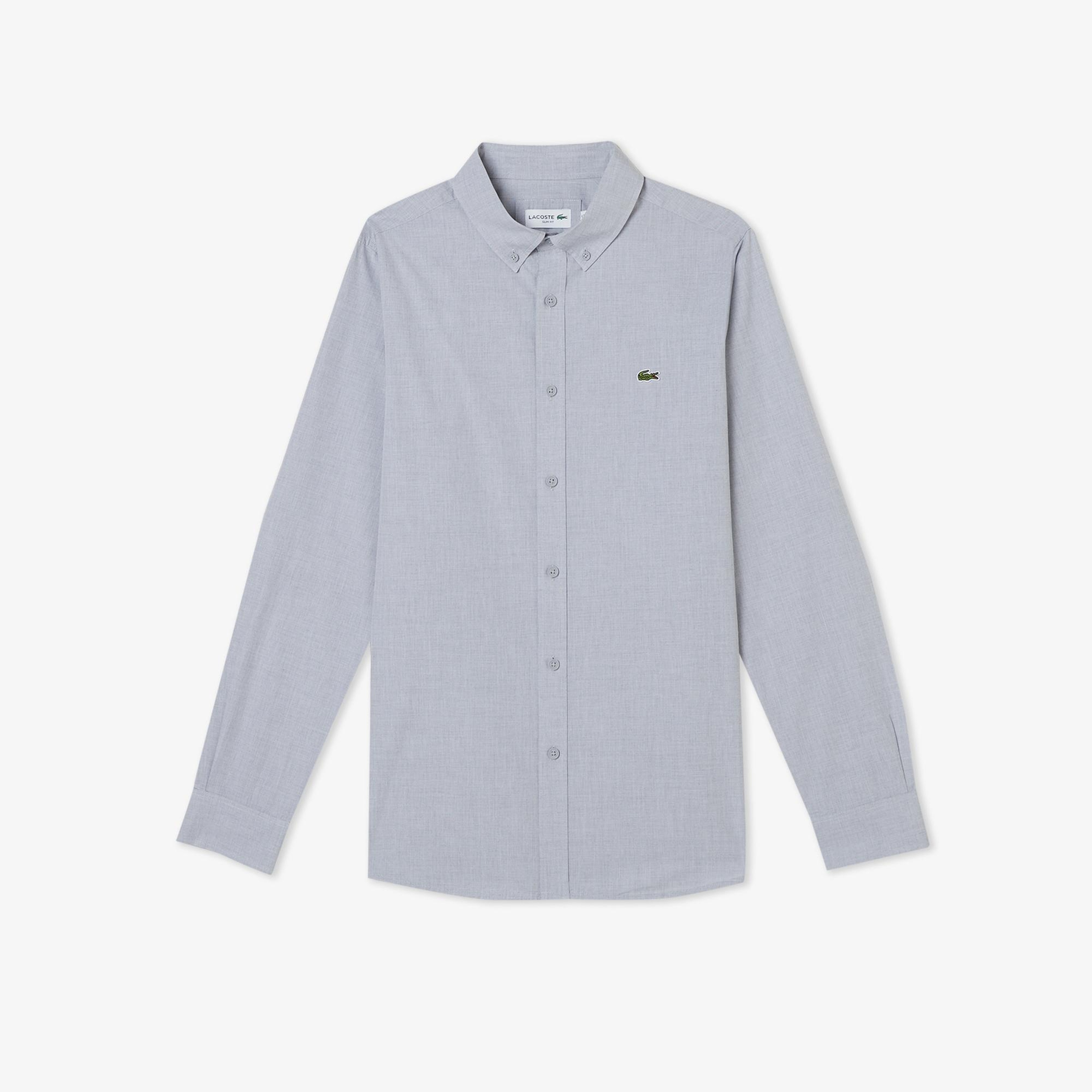 Erkek Slim Fit Gri Gömlek