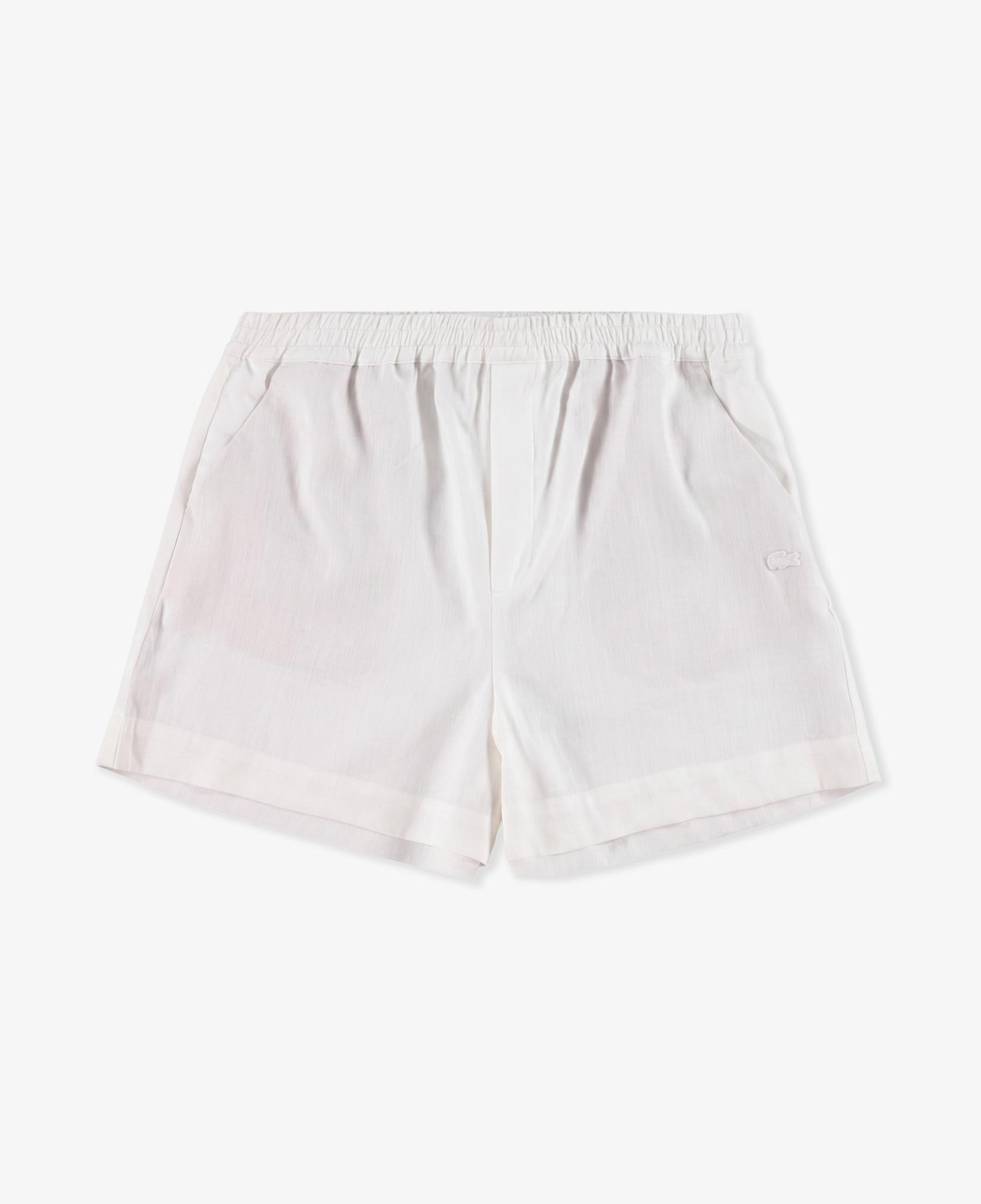 Kadın Relaxed Fit Keten Krem Şort