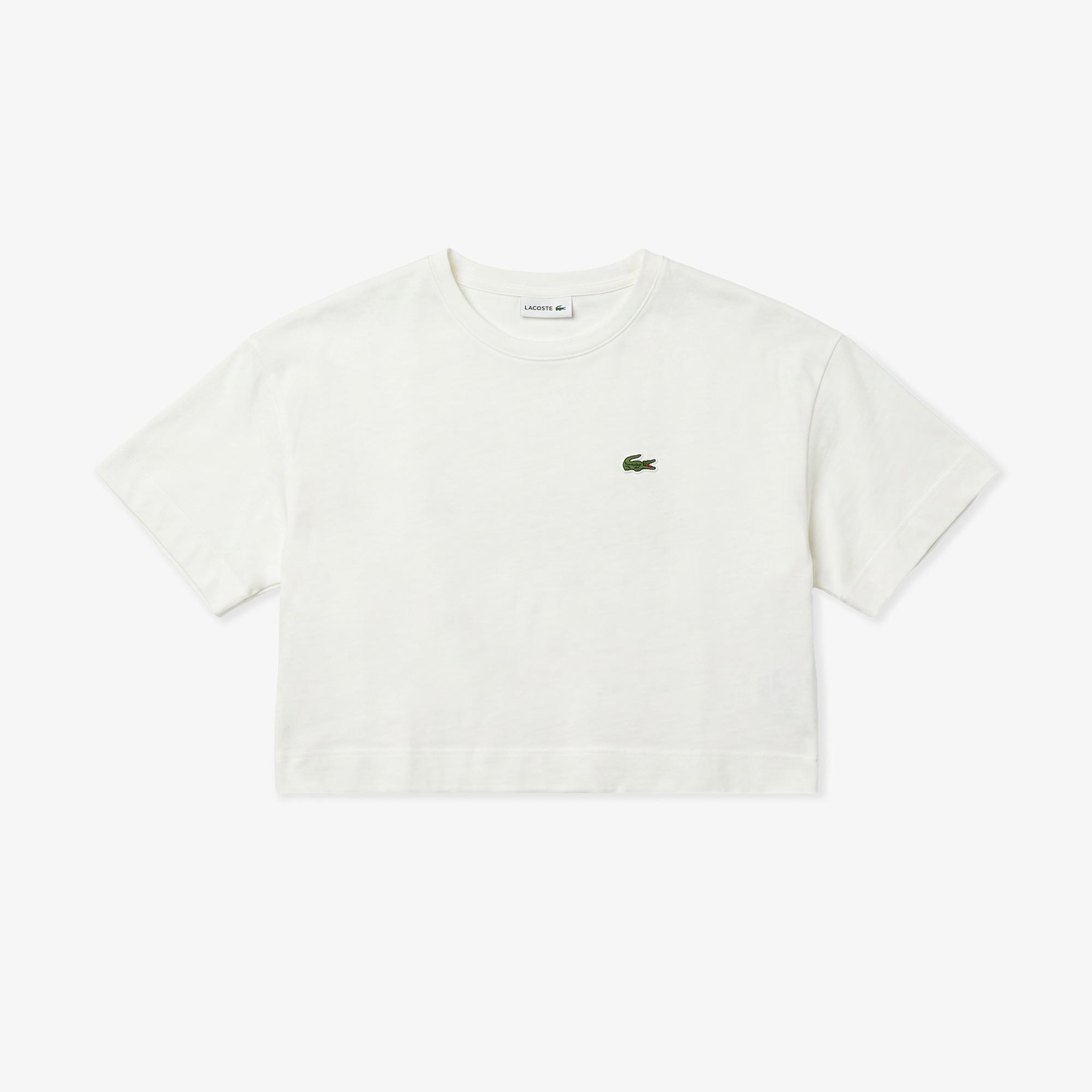 Kadın Bisiklet Yaka Krem T-Shirt