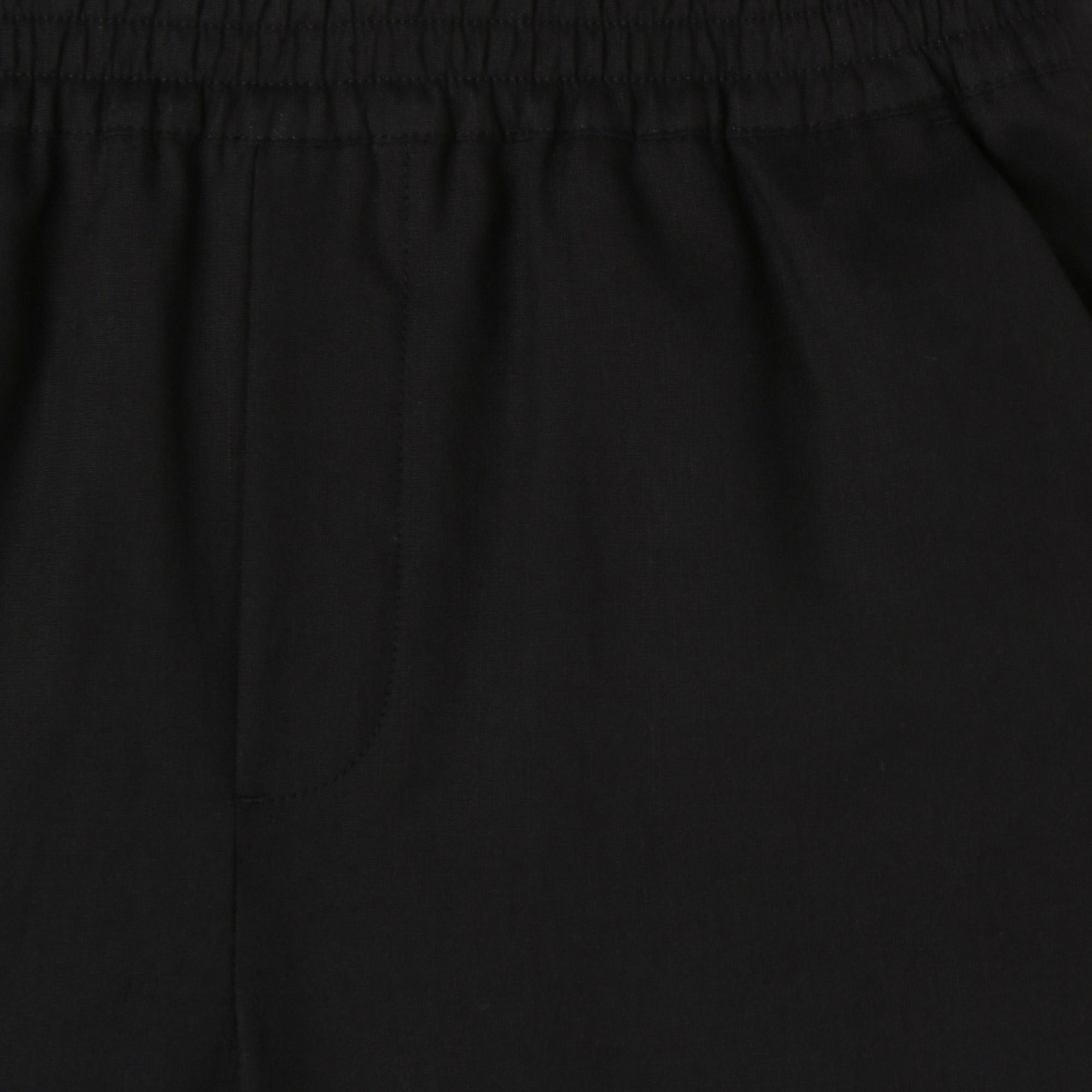 Kadın Relaxed Fit Keten Siyah Bermuda Şort