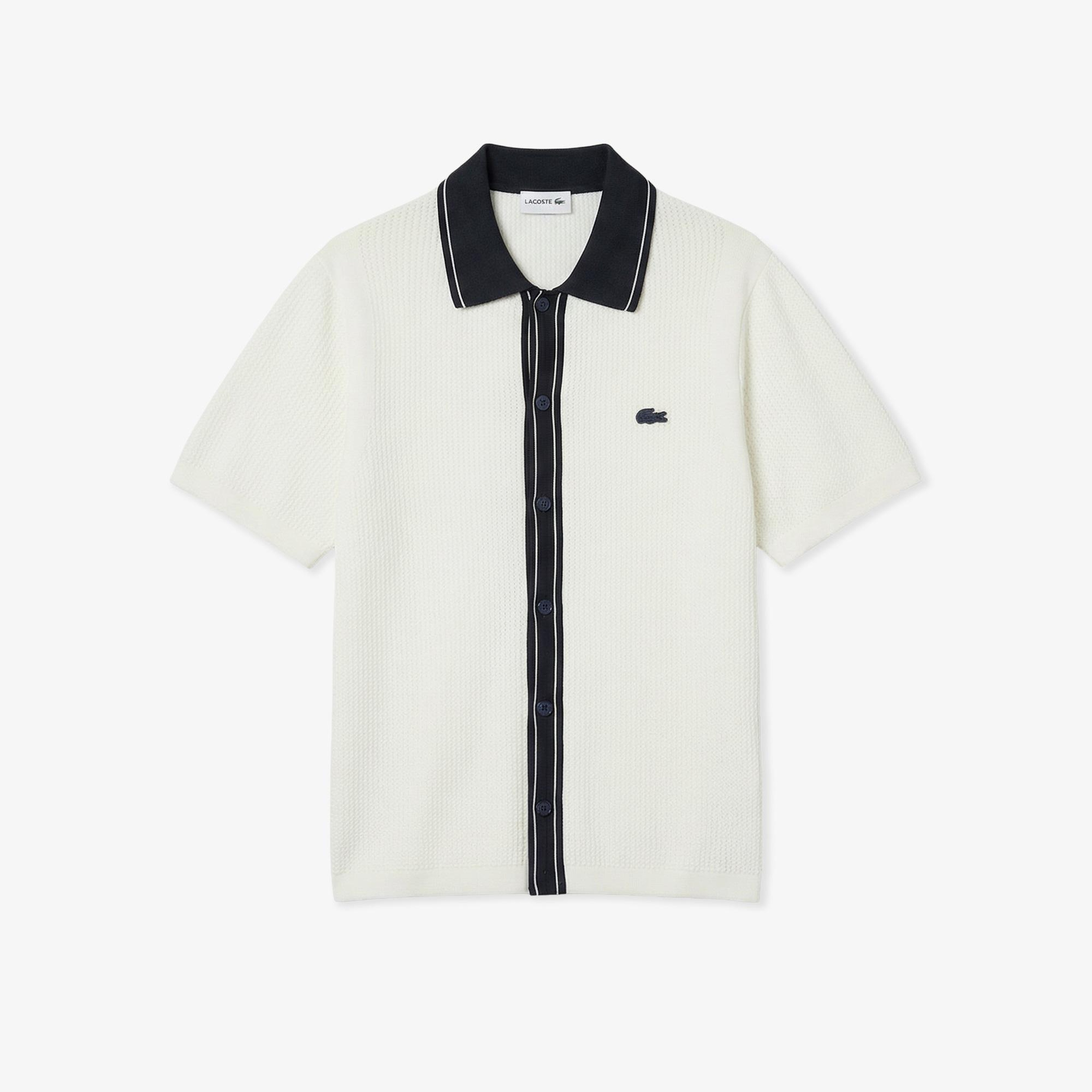 Erkek Classic Fit Kısa Kollu Polo Yaka Beyaz Triko