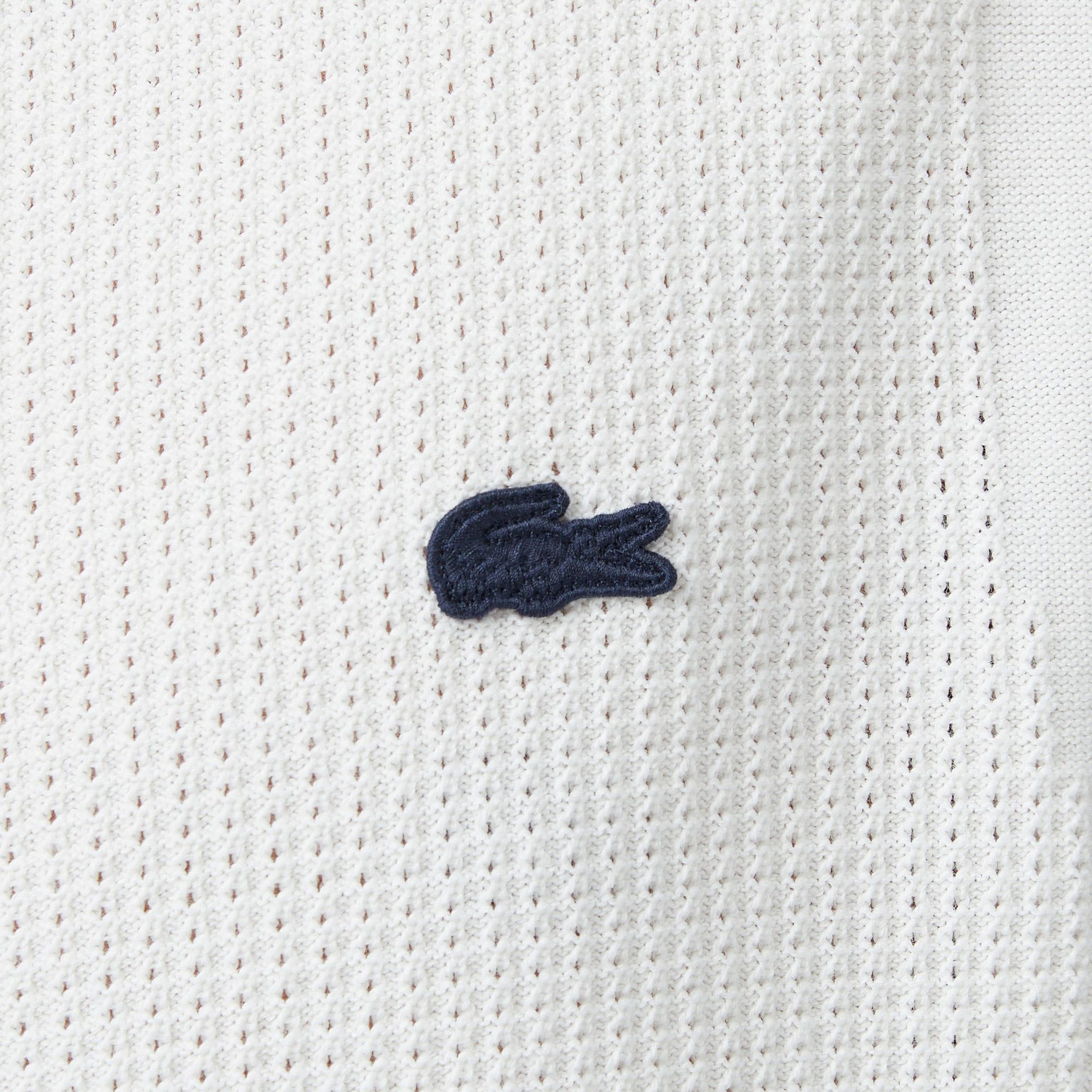 Erkek Classic Fit Kısa Kollu Polo Yaka Beyaz Triko