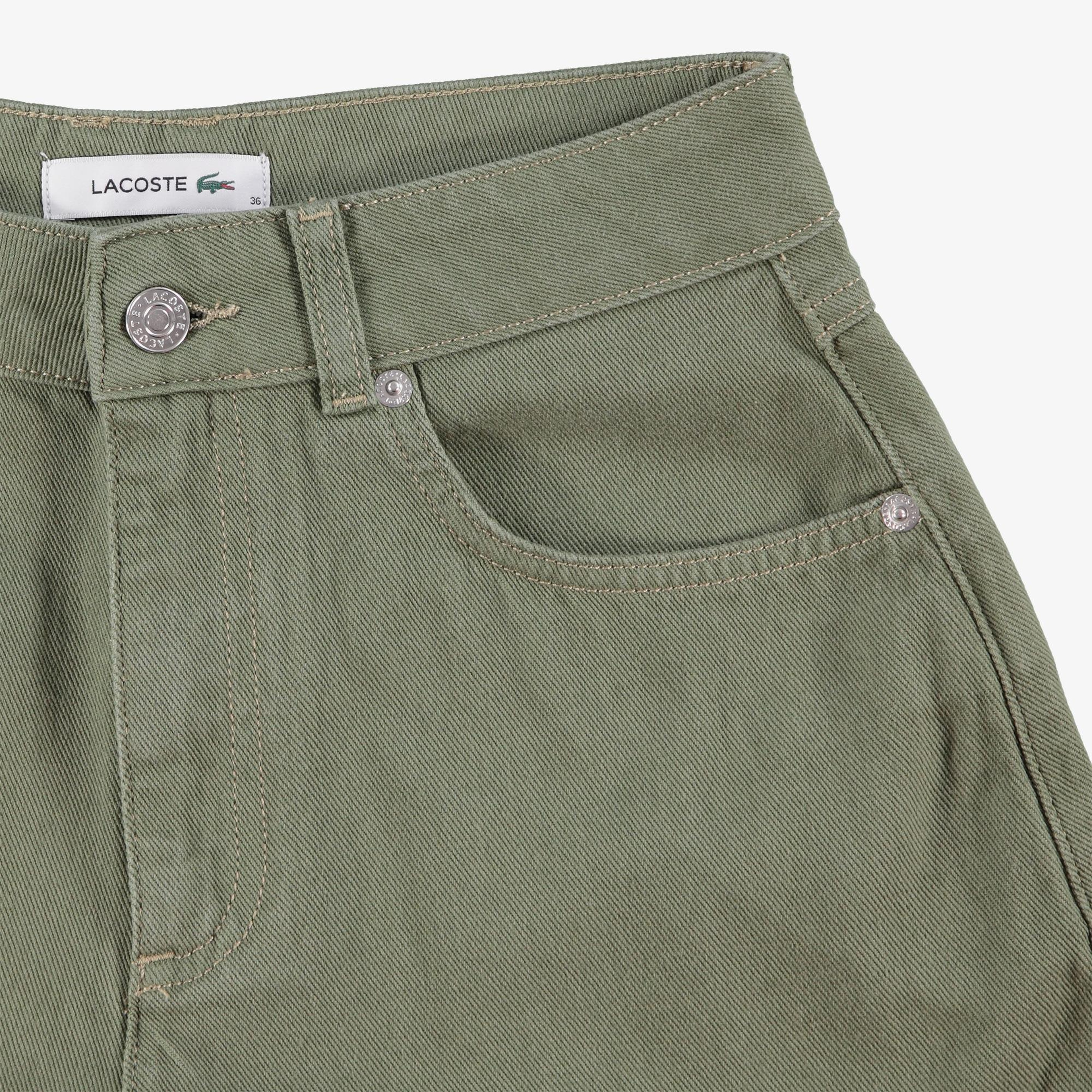 Kadın Slim Fit Haki Bermuda