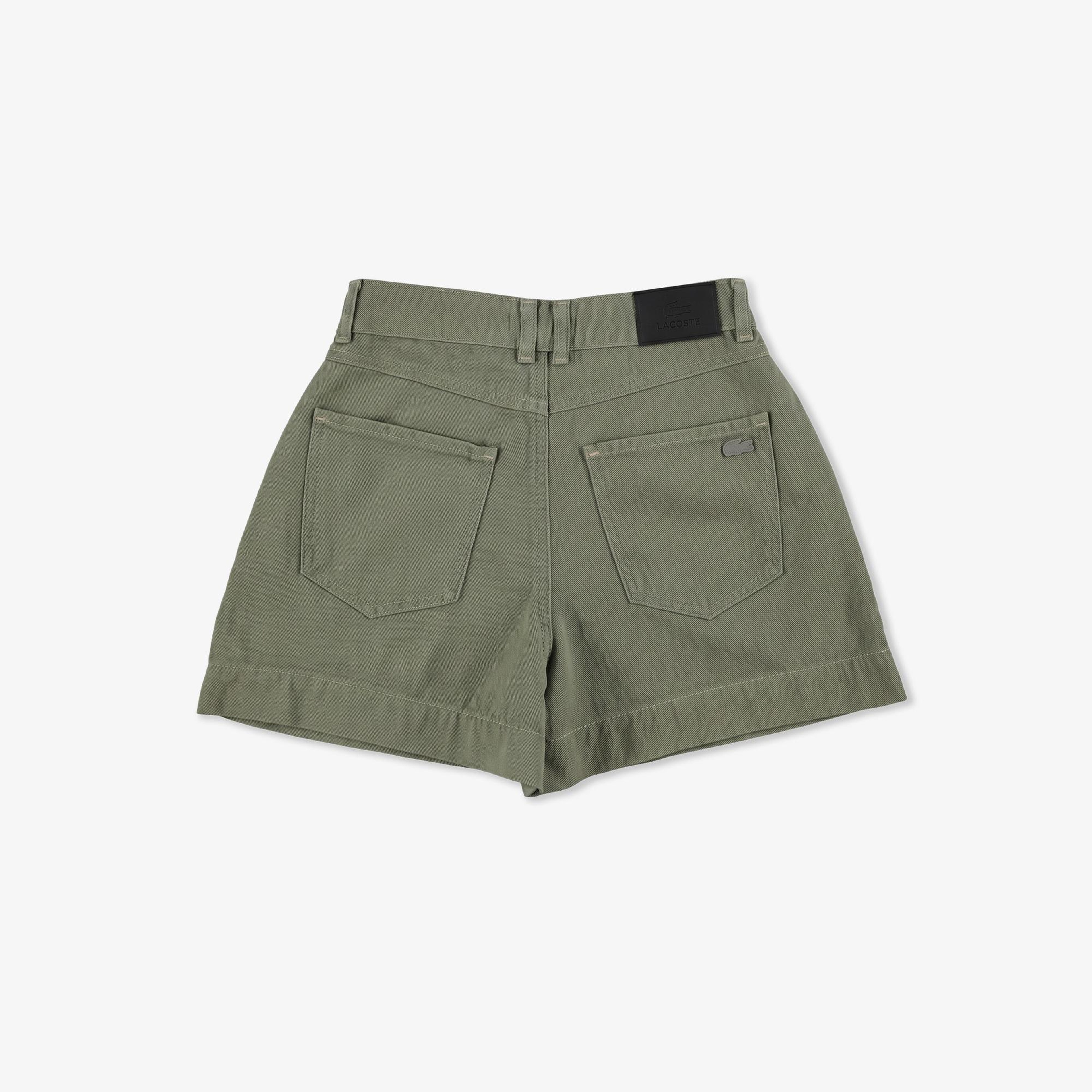 Kadın Slim Fit Haki Bermuda