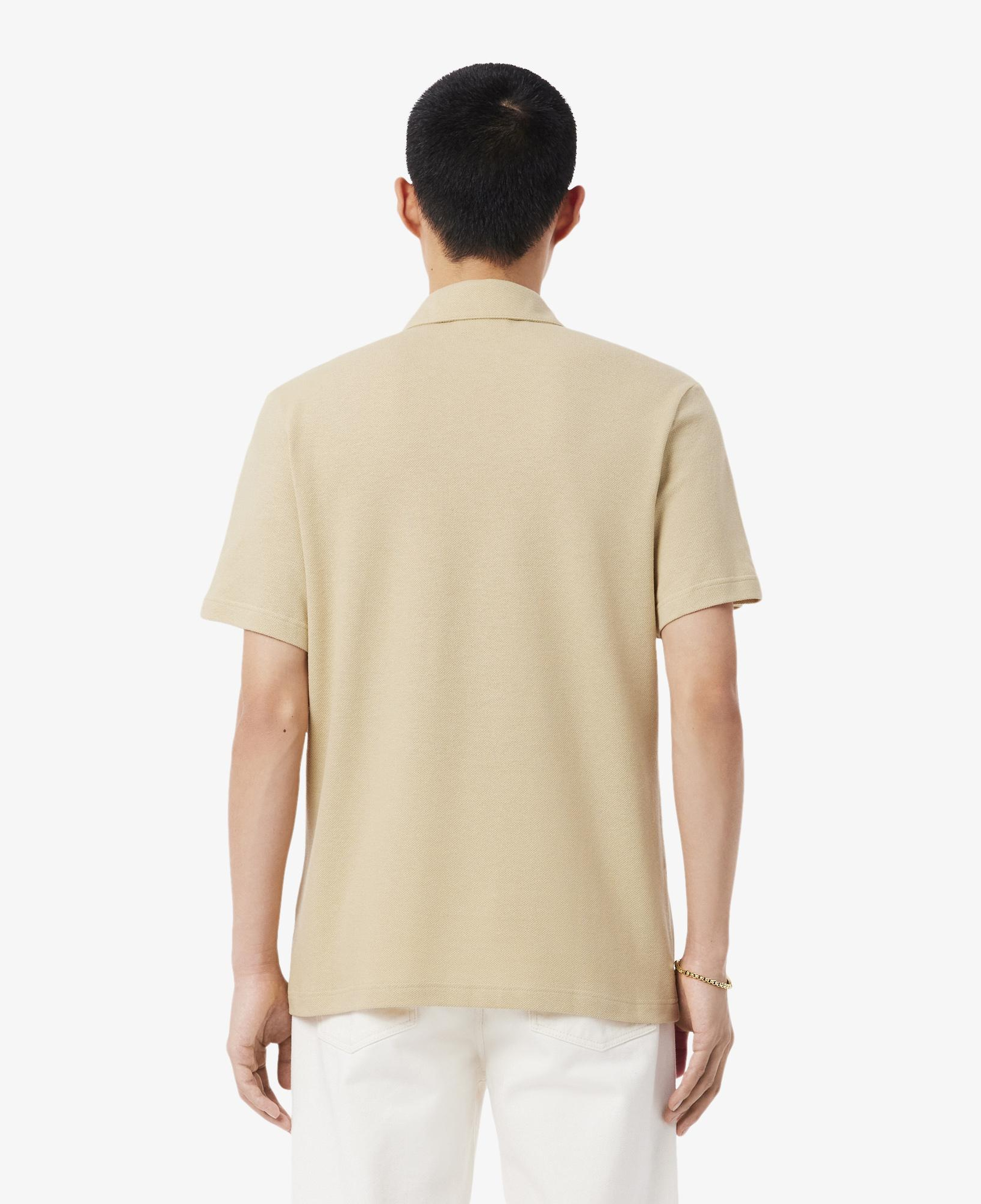 Erkek Classic Fit Keten Bej Polo