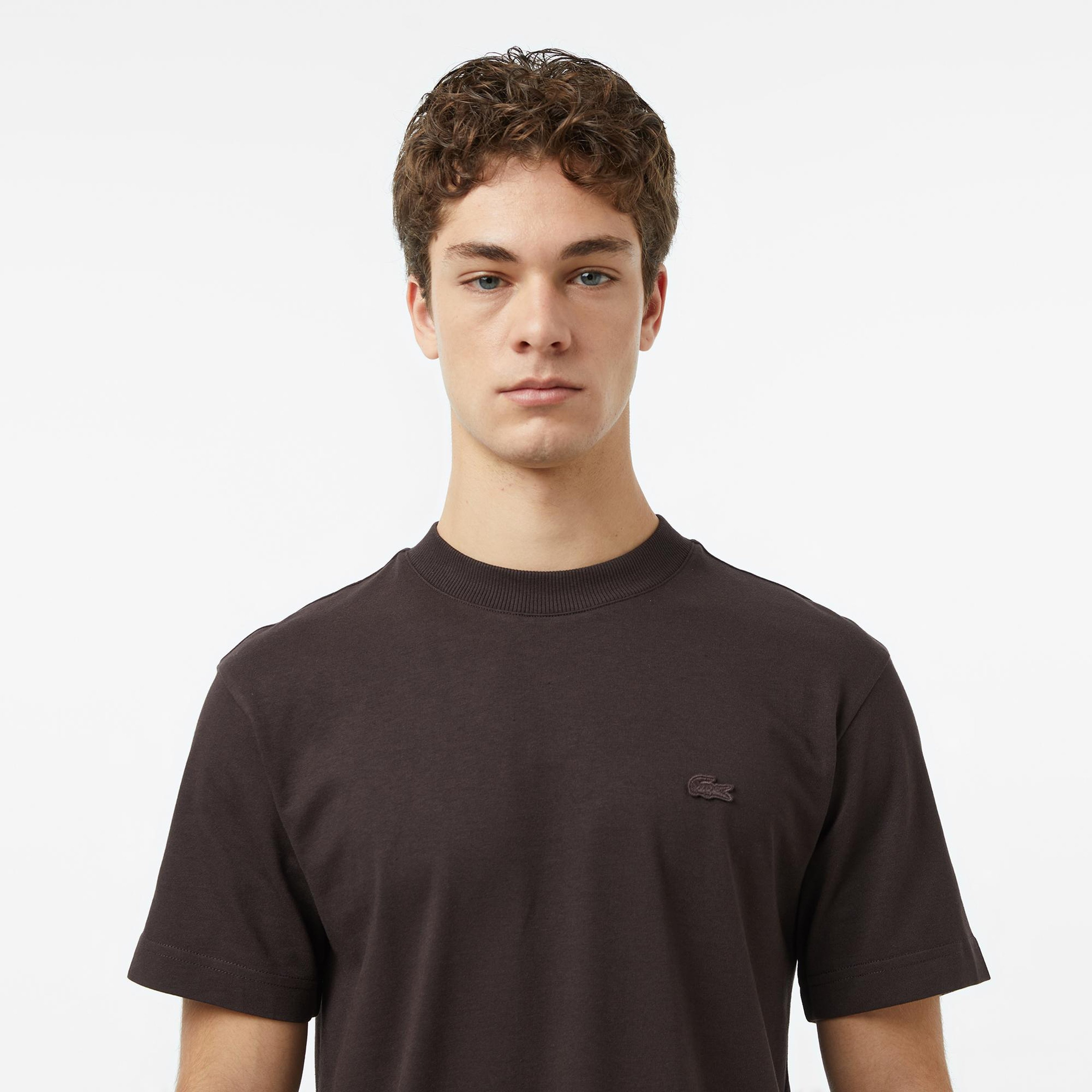 Erkek Relaxed Fit Bisiklet Yaka Kahverengi T-Shirt