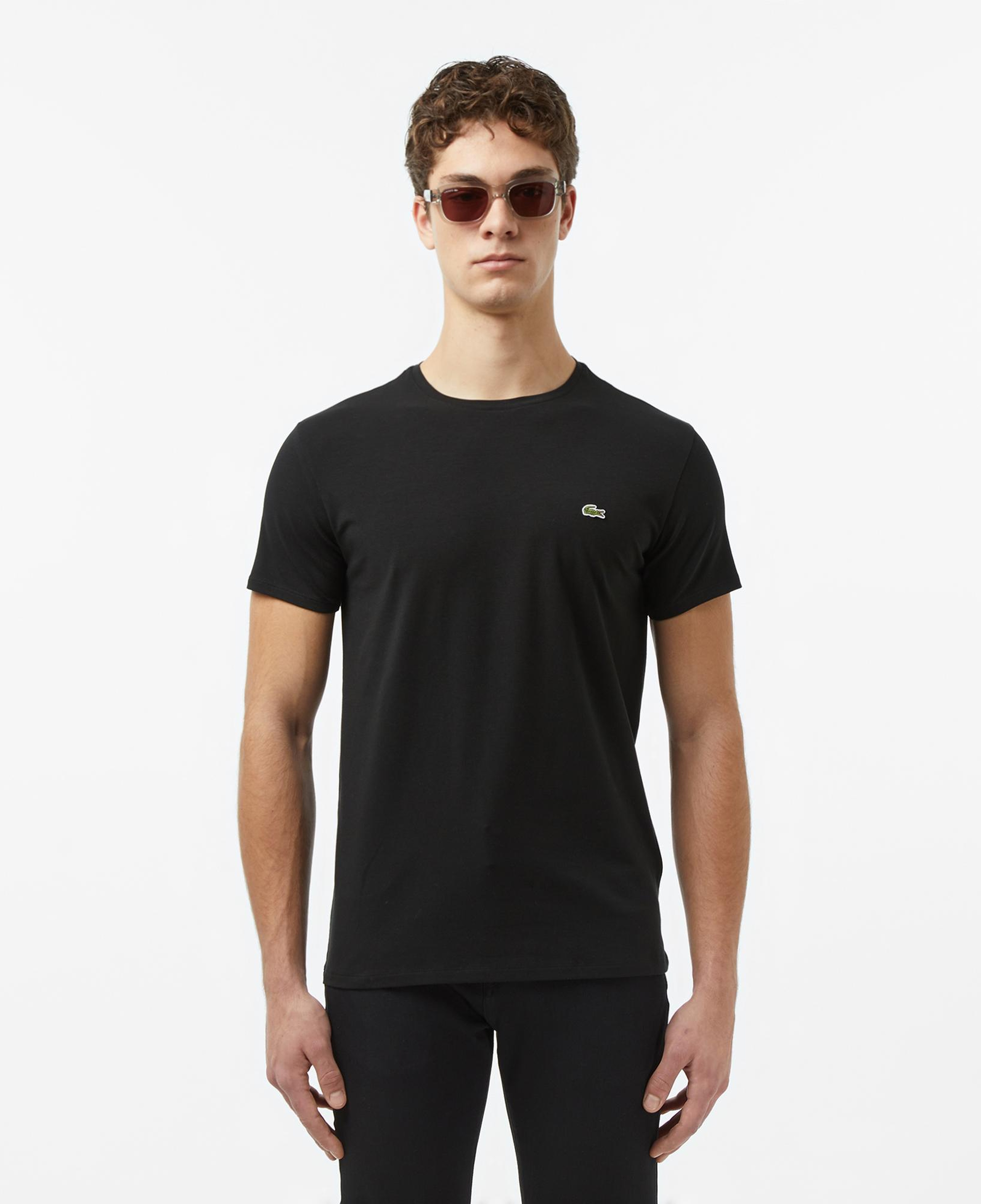 Erkek Slim Fit Bisiklet Yaka Siyah T-Shirt
