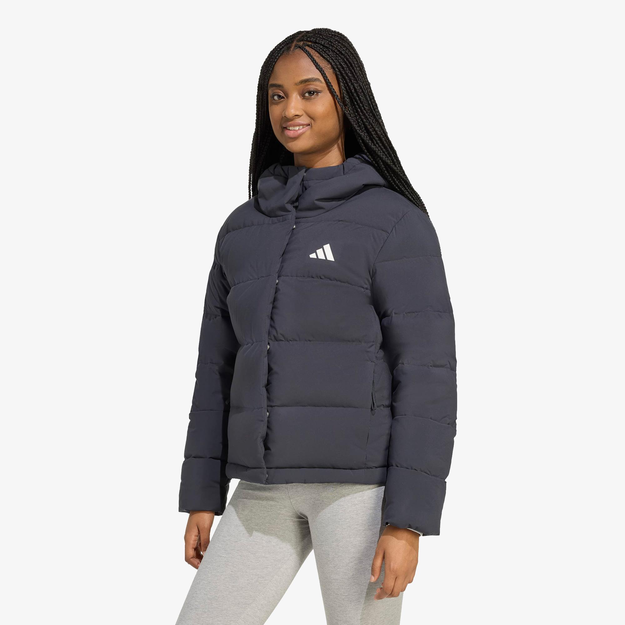 adidas Helionic Climawarm Dolgulu Kapüşonlu Kadın Siyah Outdoor Montu