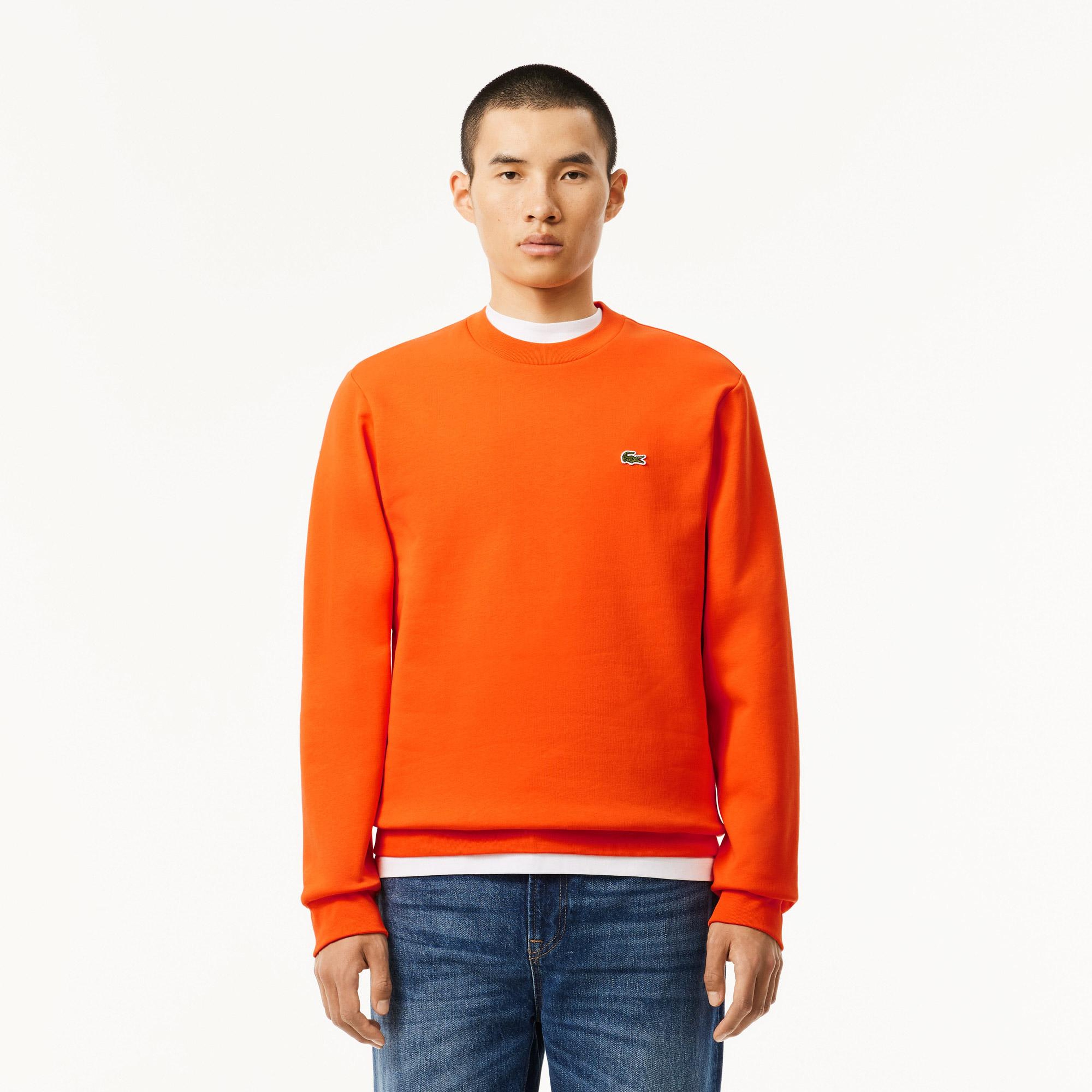 Erkek Classic Fit Bisiklet Yaka Turuncu Sweatshirt
