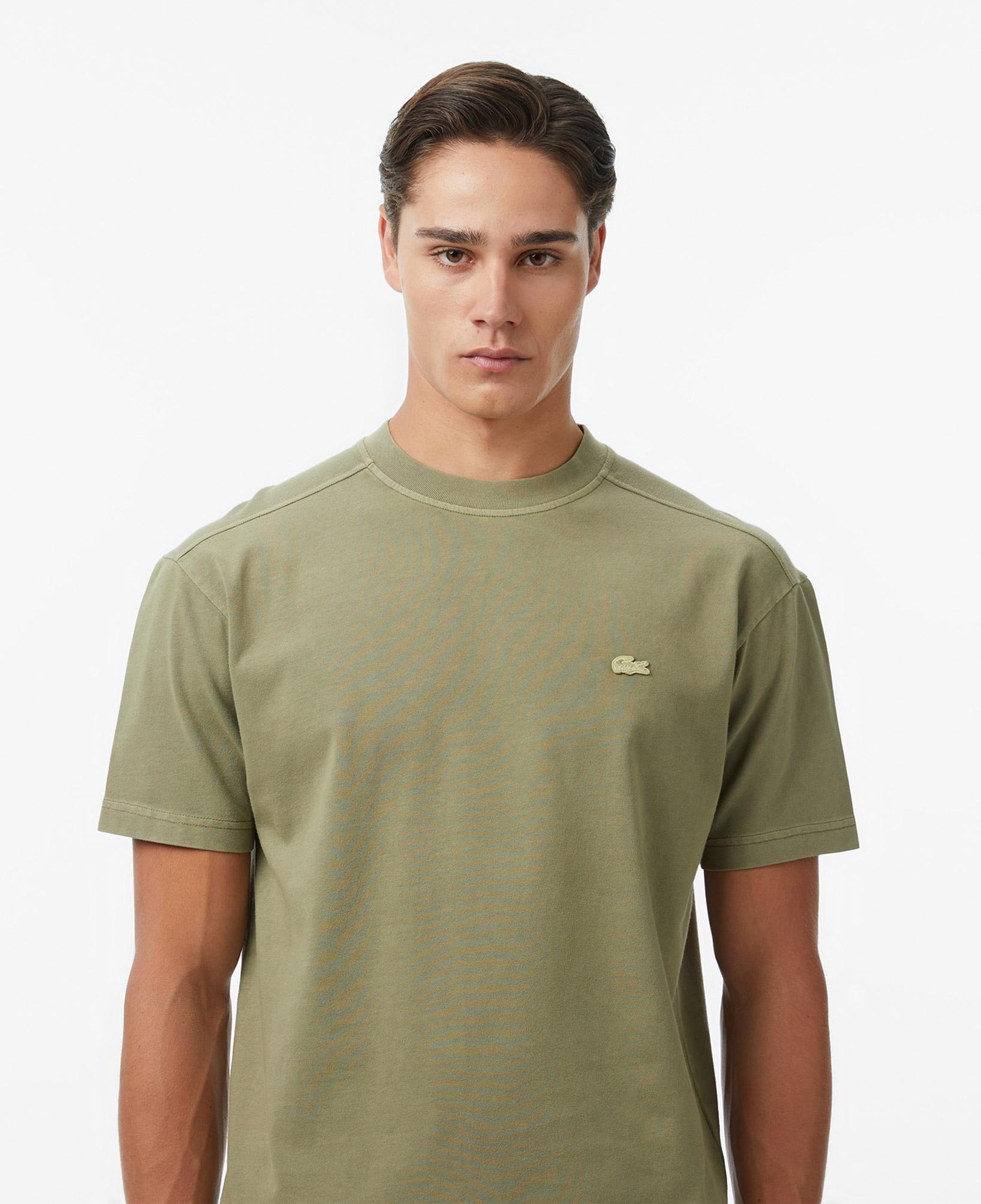 Erkek Relaxed Fit Bisiklet Yaka Haki T-Shirt