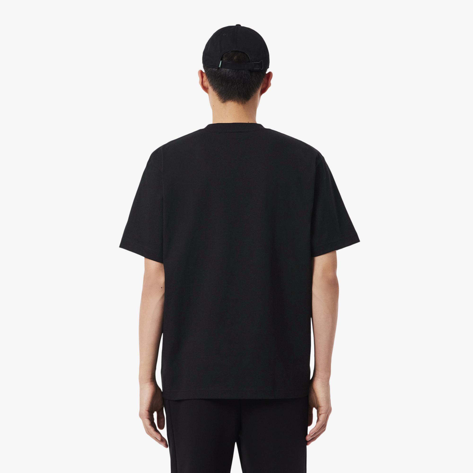 Erkek Relaxed Fit Bisiklet Yaka Siyah T-Shirt