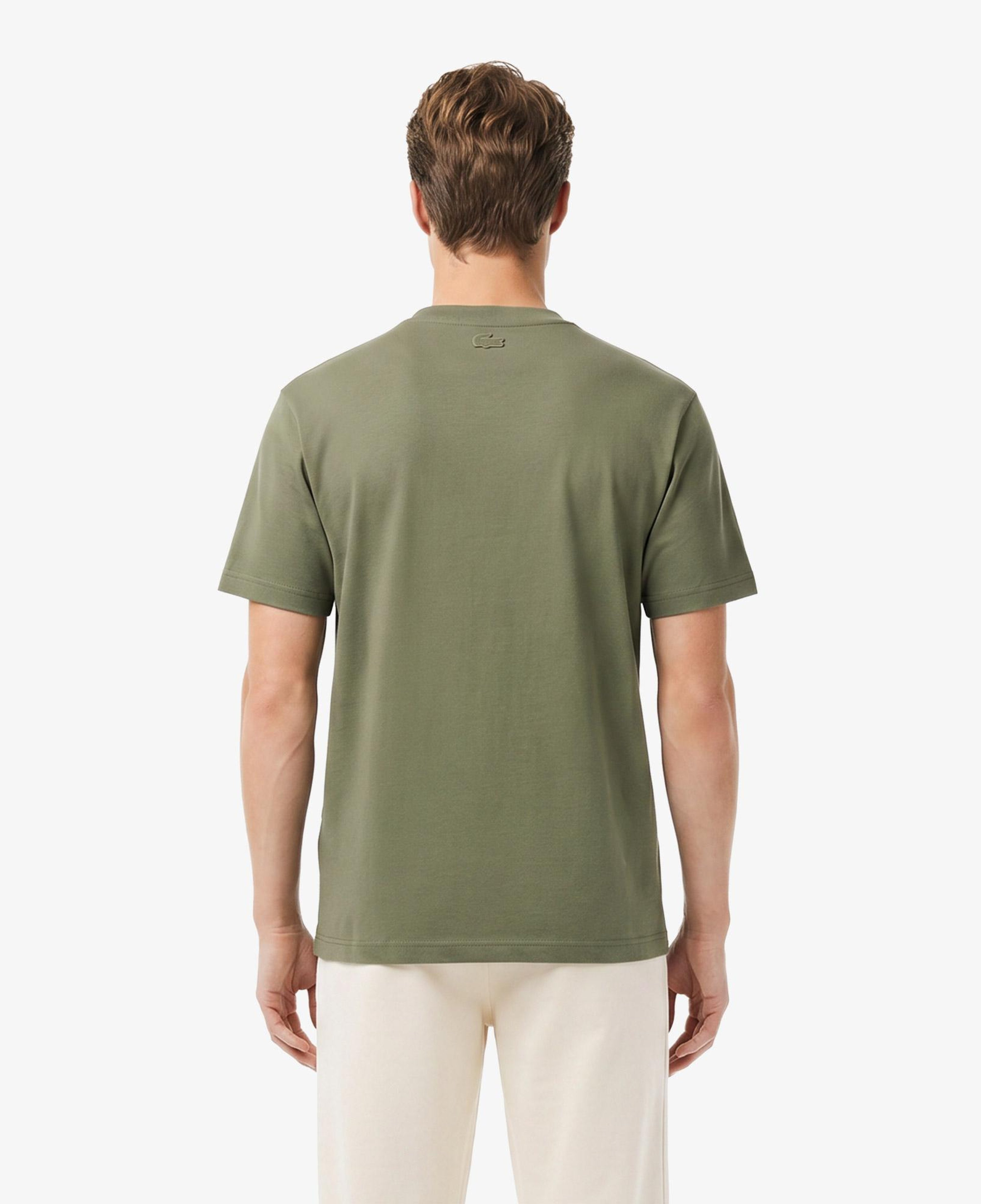 Erkek Regular Fit Bisiklet Yaka Baskılı Haki T-Shirt