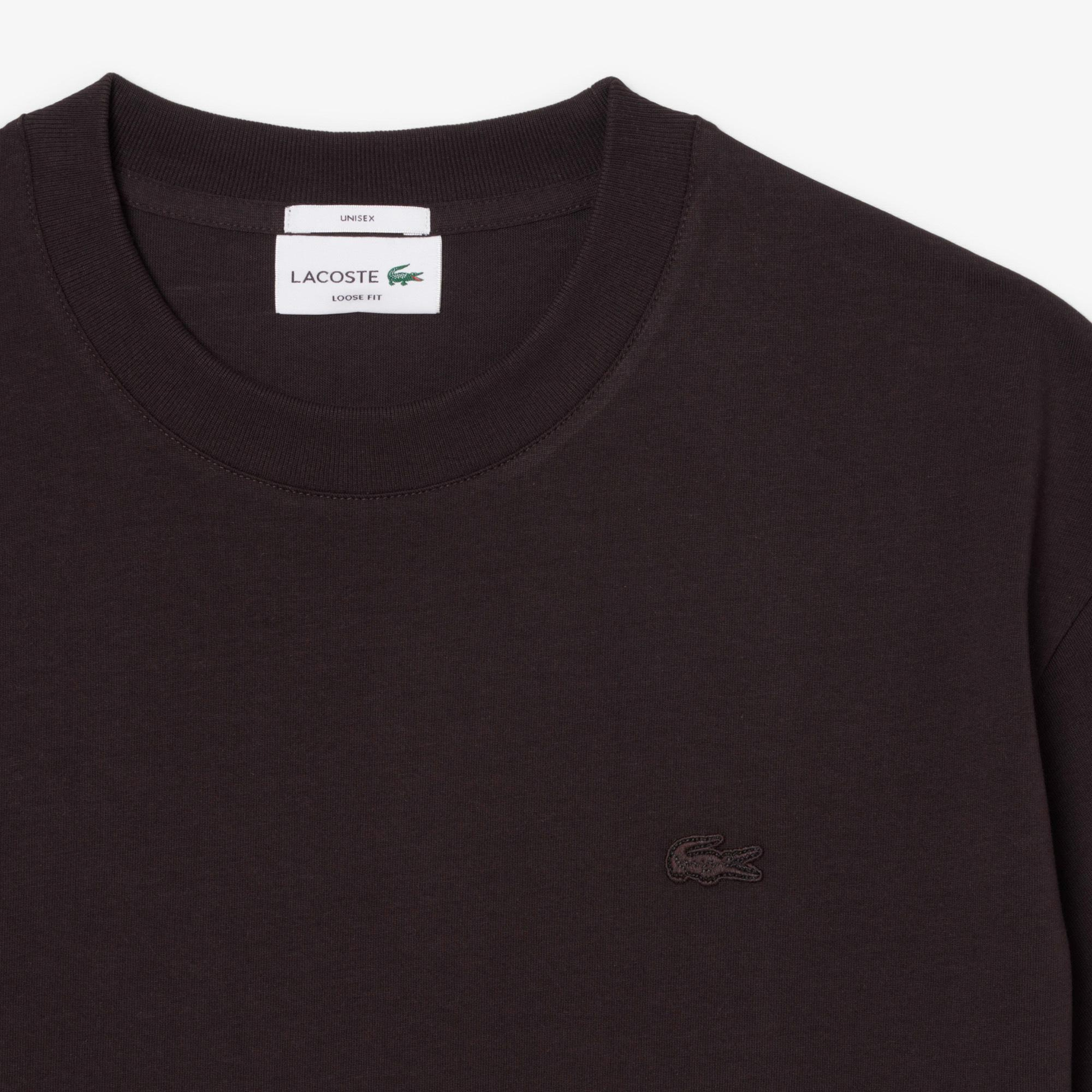 Erkek Loose Fit Bisiklet Yaka Kahverengi T-Shirt