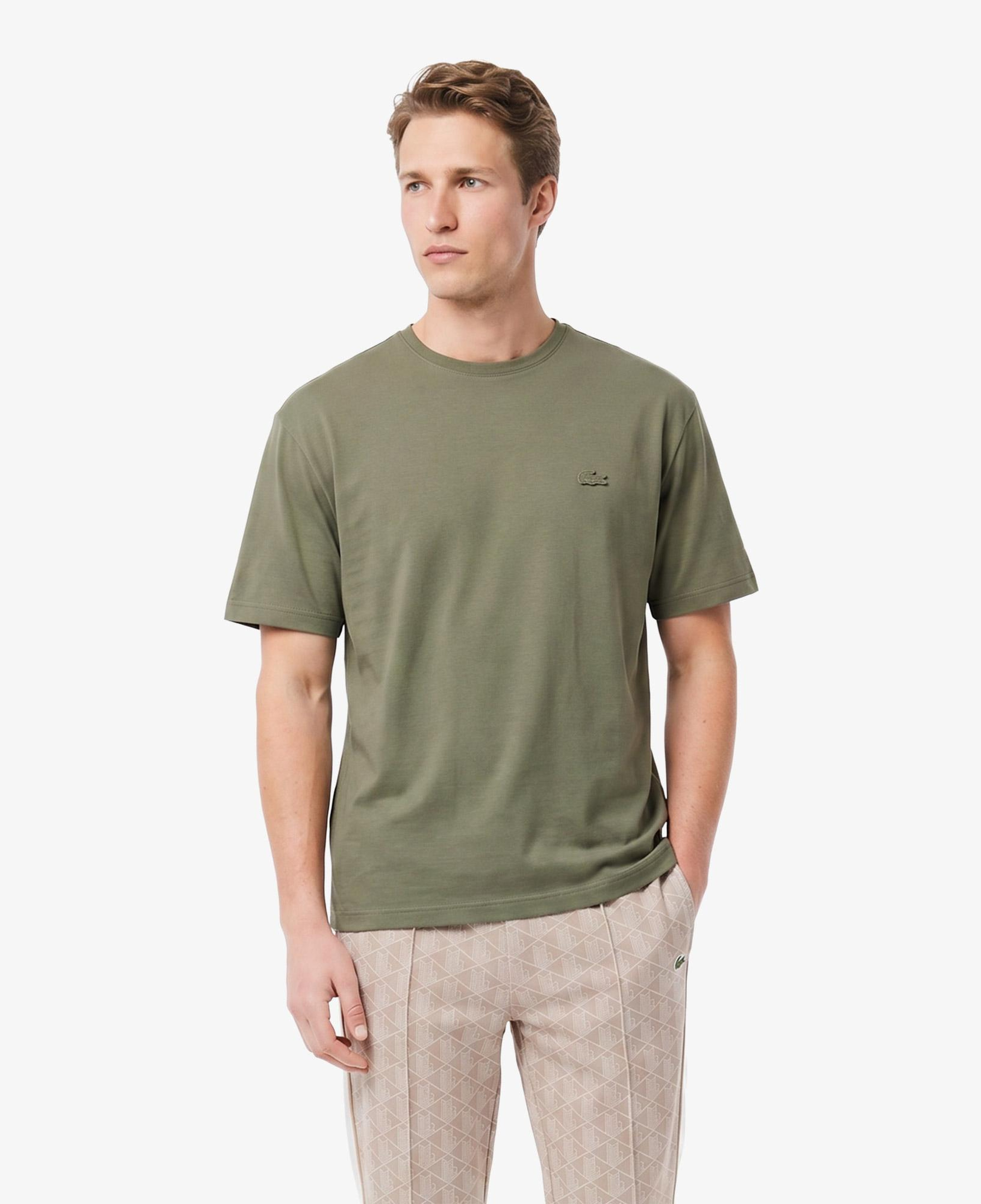 Erkek Regular Fit Bisiklet Yaka Haki T-Shirt