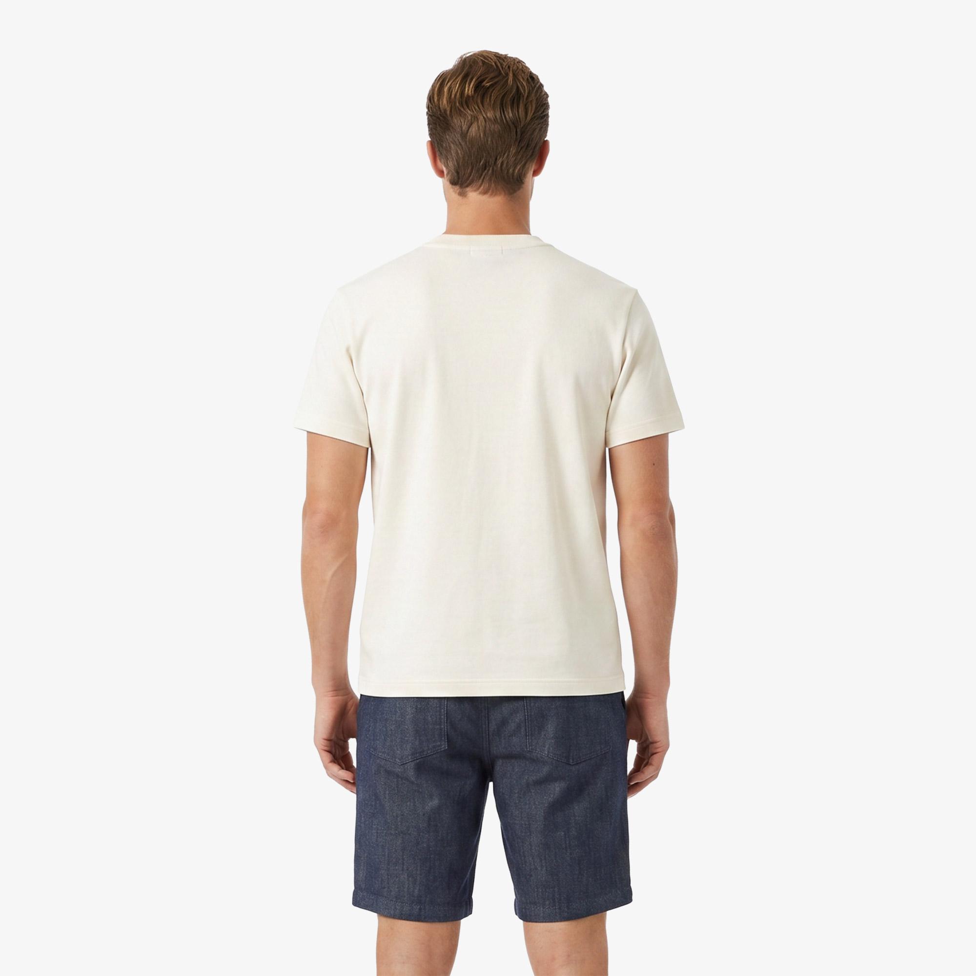 Erkek Relaxed Fit Bisiklet Yaka Krem T-Shirt