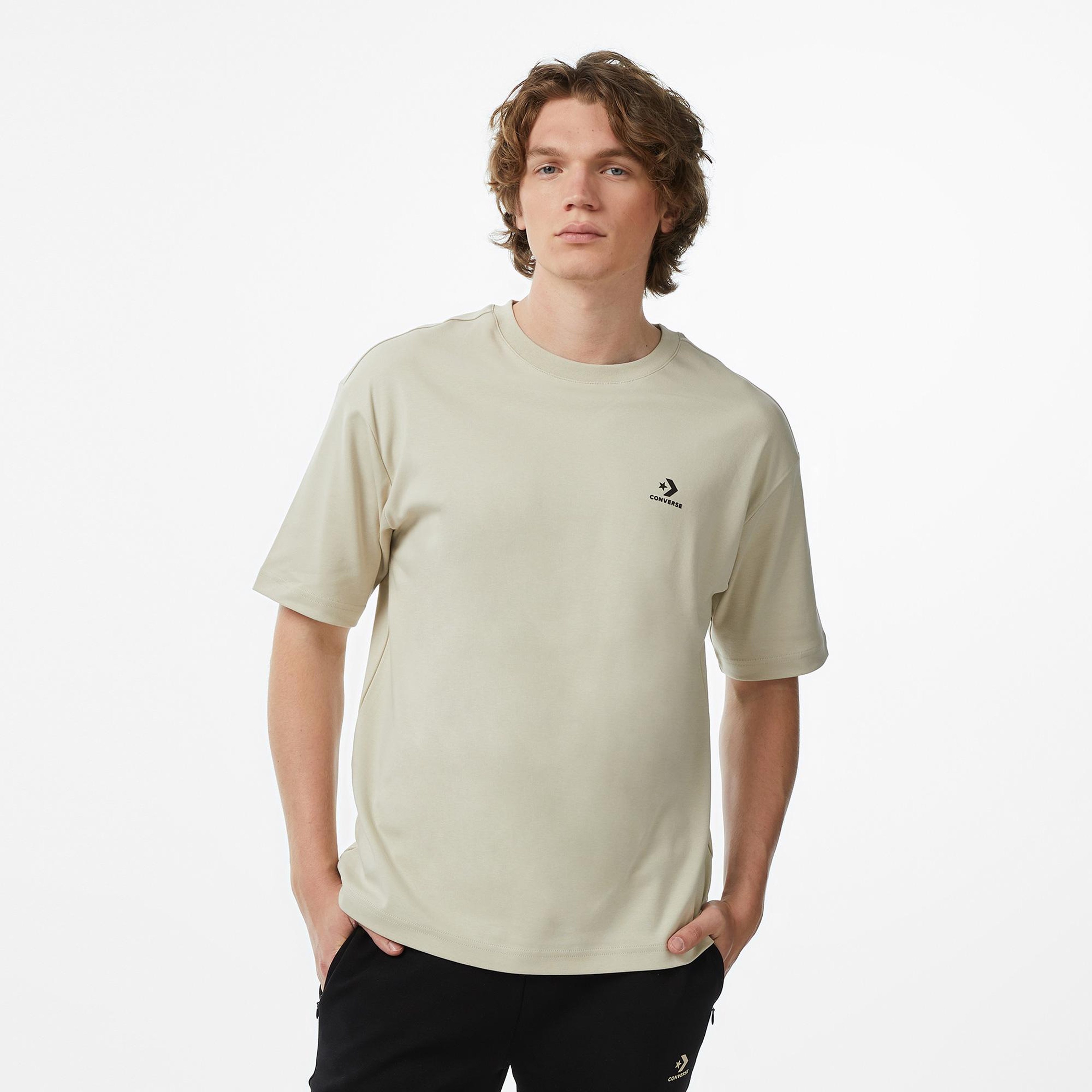 Converse Erkek Chevron Baskılı Bej T-Shirt