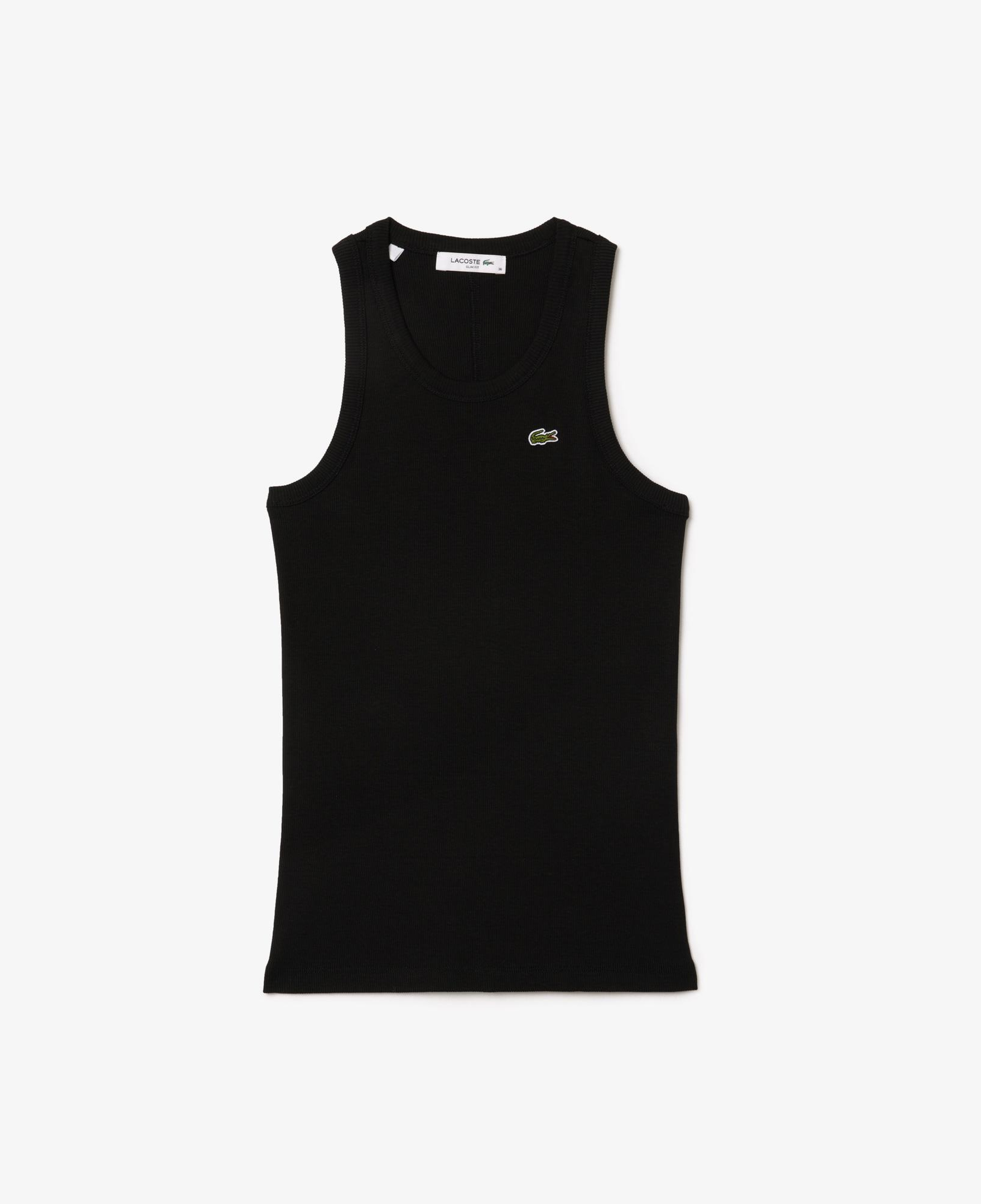 Kadın Slim Fit Kolsuz Siyah T-Shirt