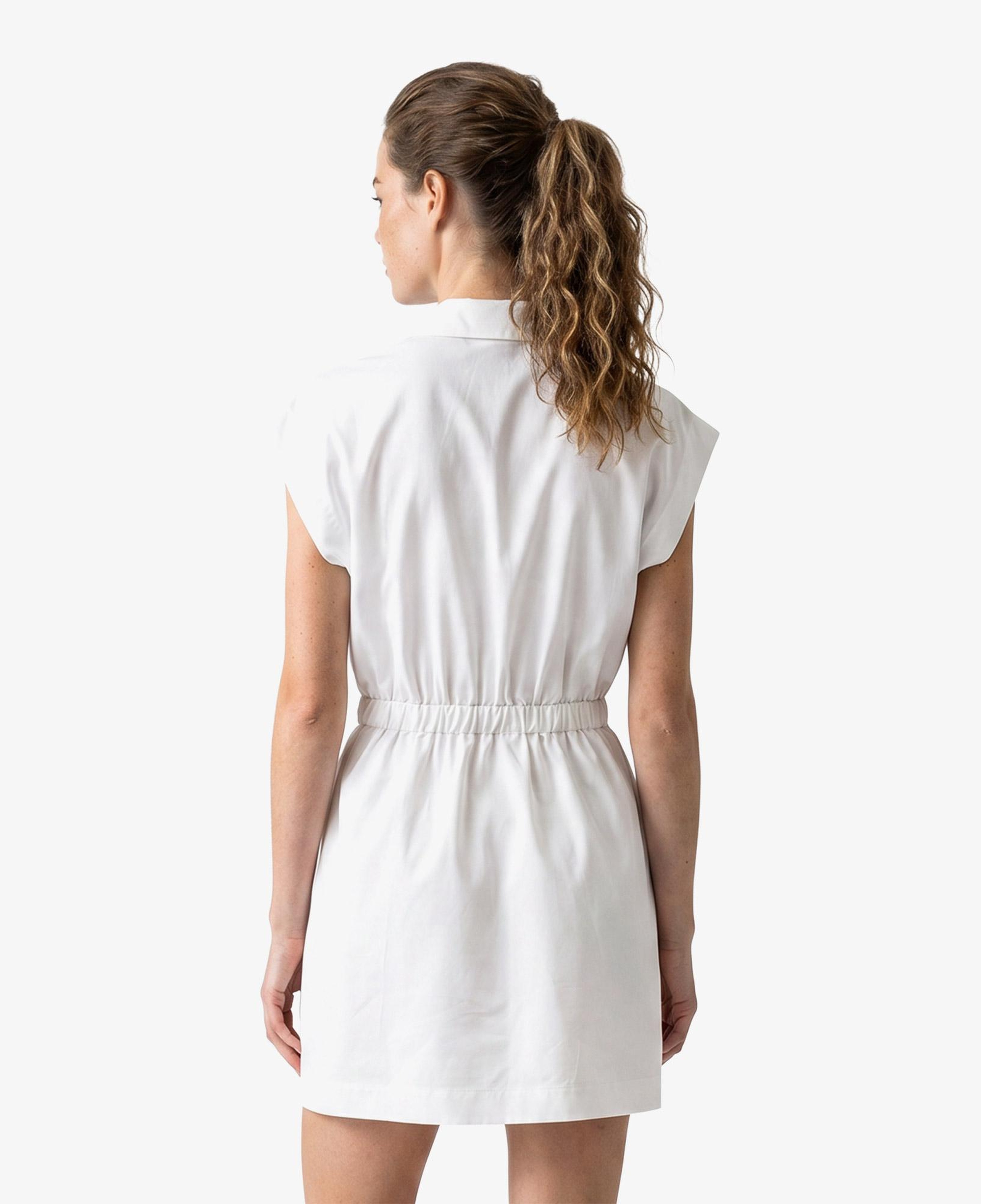 Kadın Flare Fit Kısa Kollu Polo Yaka Krem Elbise