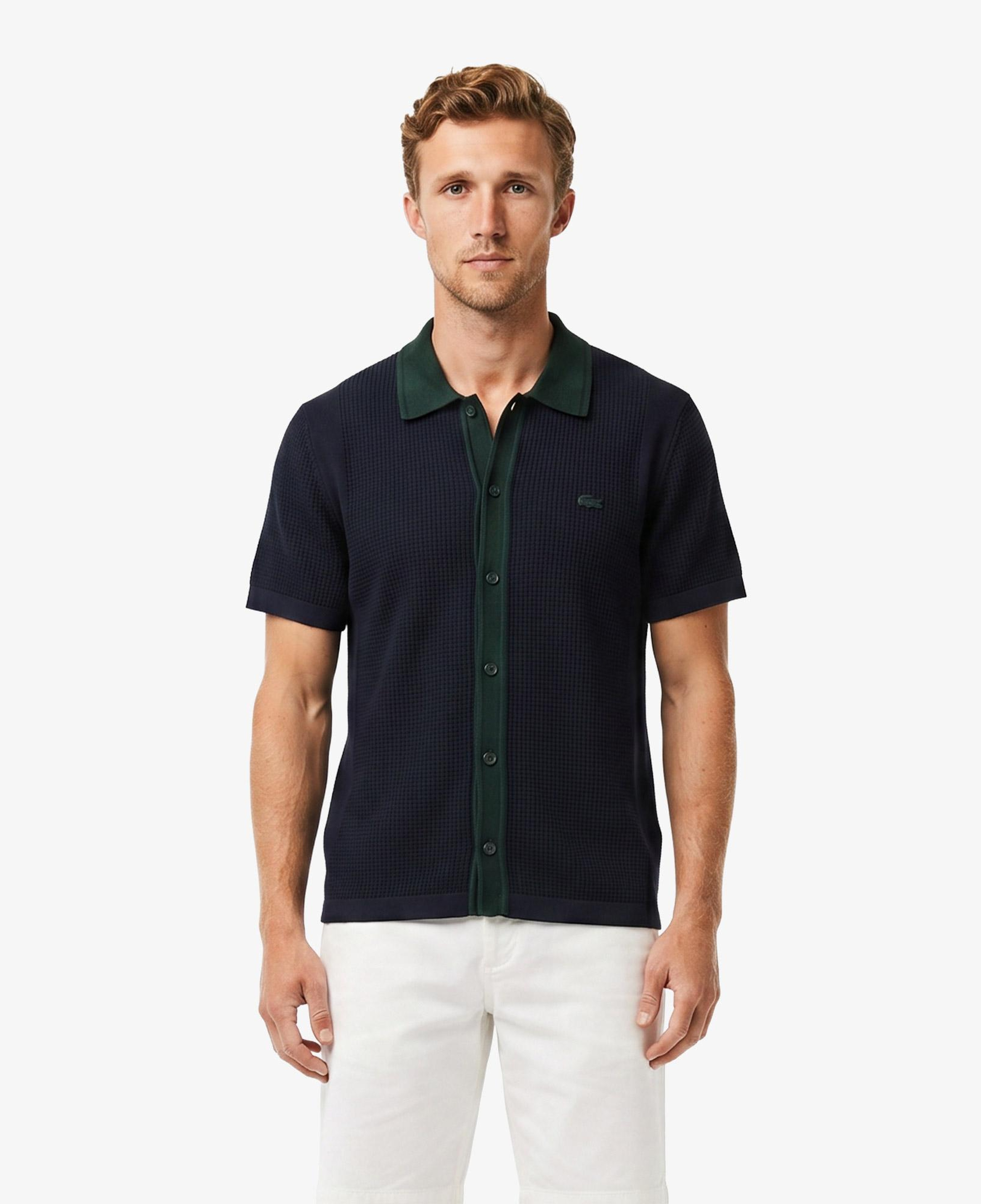 Erkek Classic Fit Kısa Kollu Polo Yaka Lacivert Triko