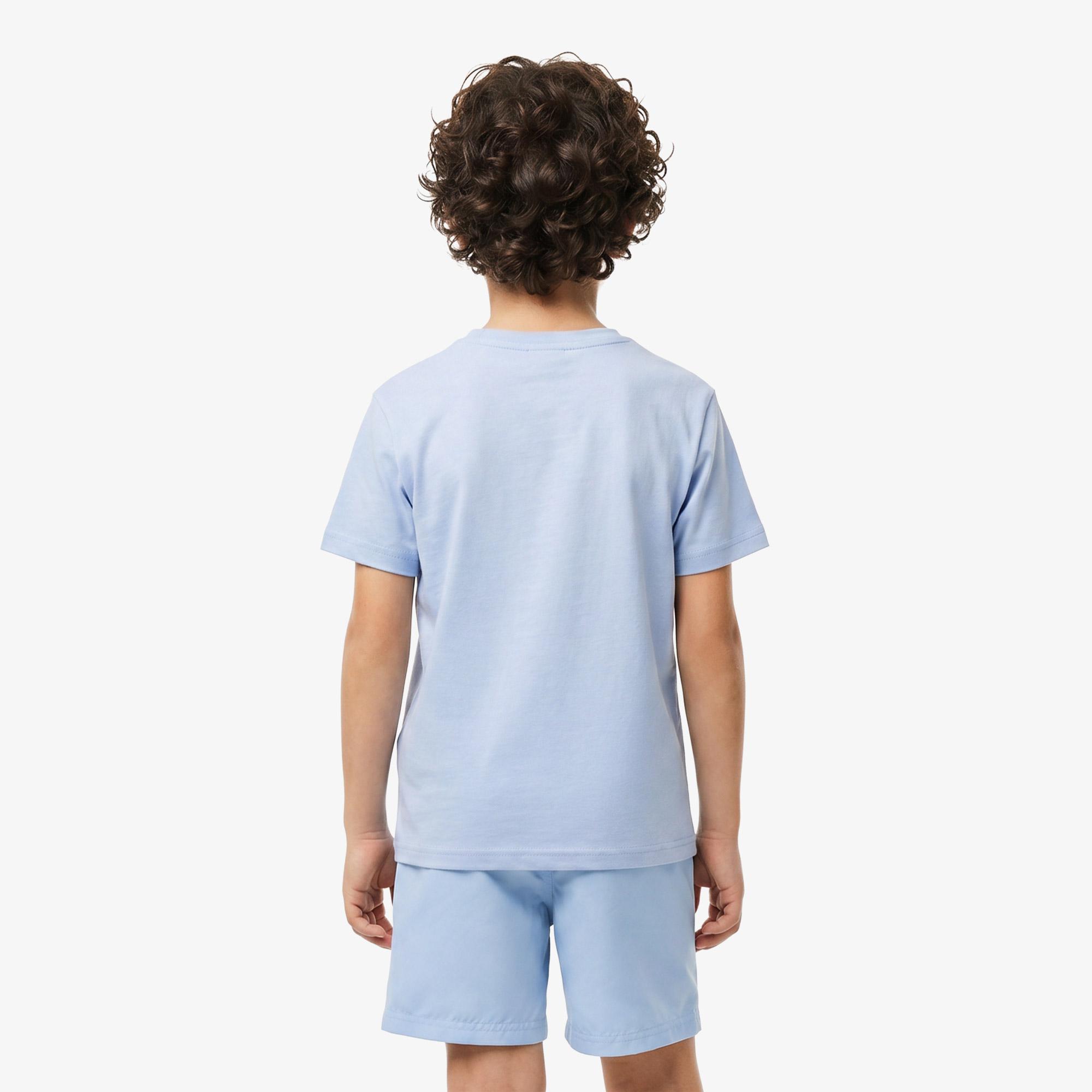 Çocuk Bisiklet Yaka Mavi T-Shirt