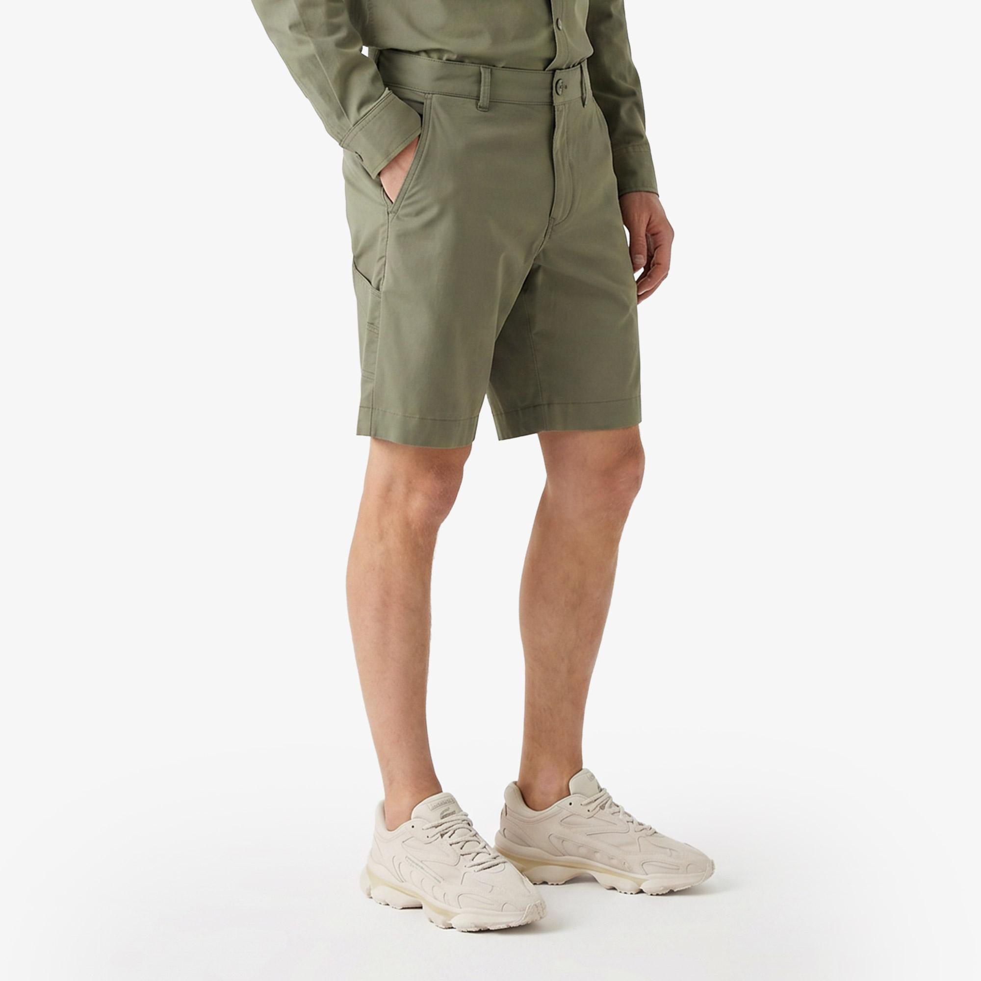Erkek Relaxed Fit Haki Bermuda Şort