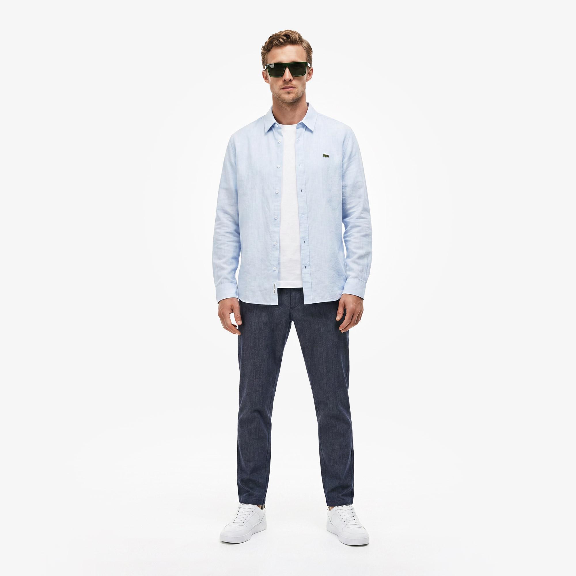 Erkek Slim Fit Mavi Chino Pantolon
