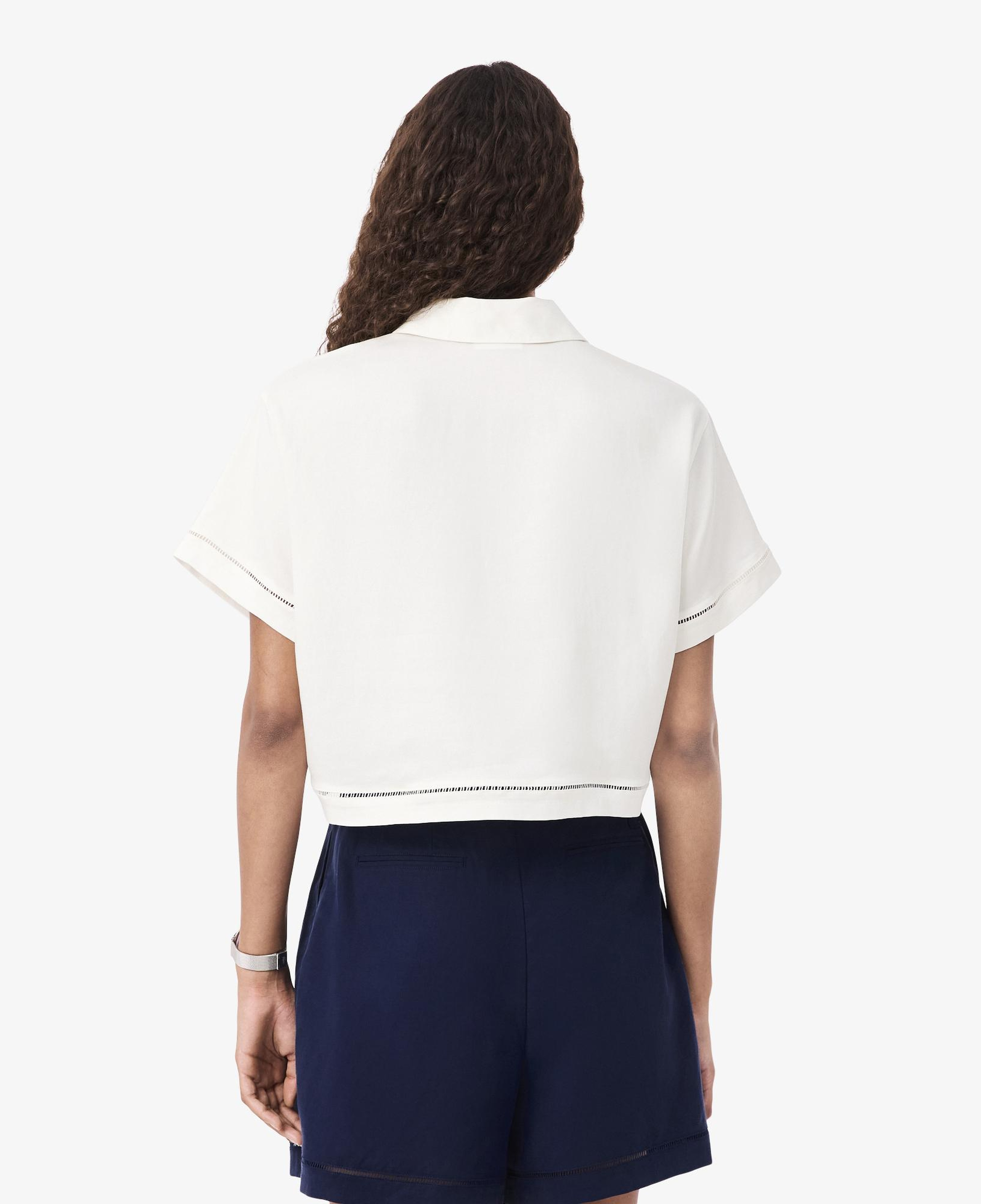 Kadın Oversize Fit Truvakar Kollu Beyaz Polo