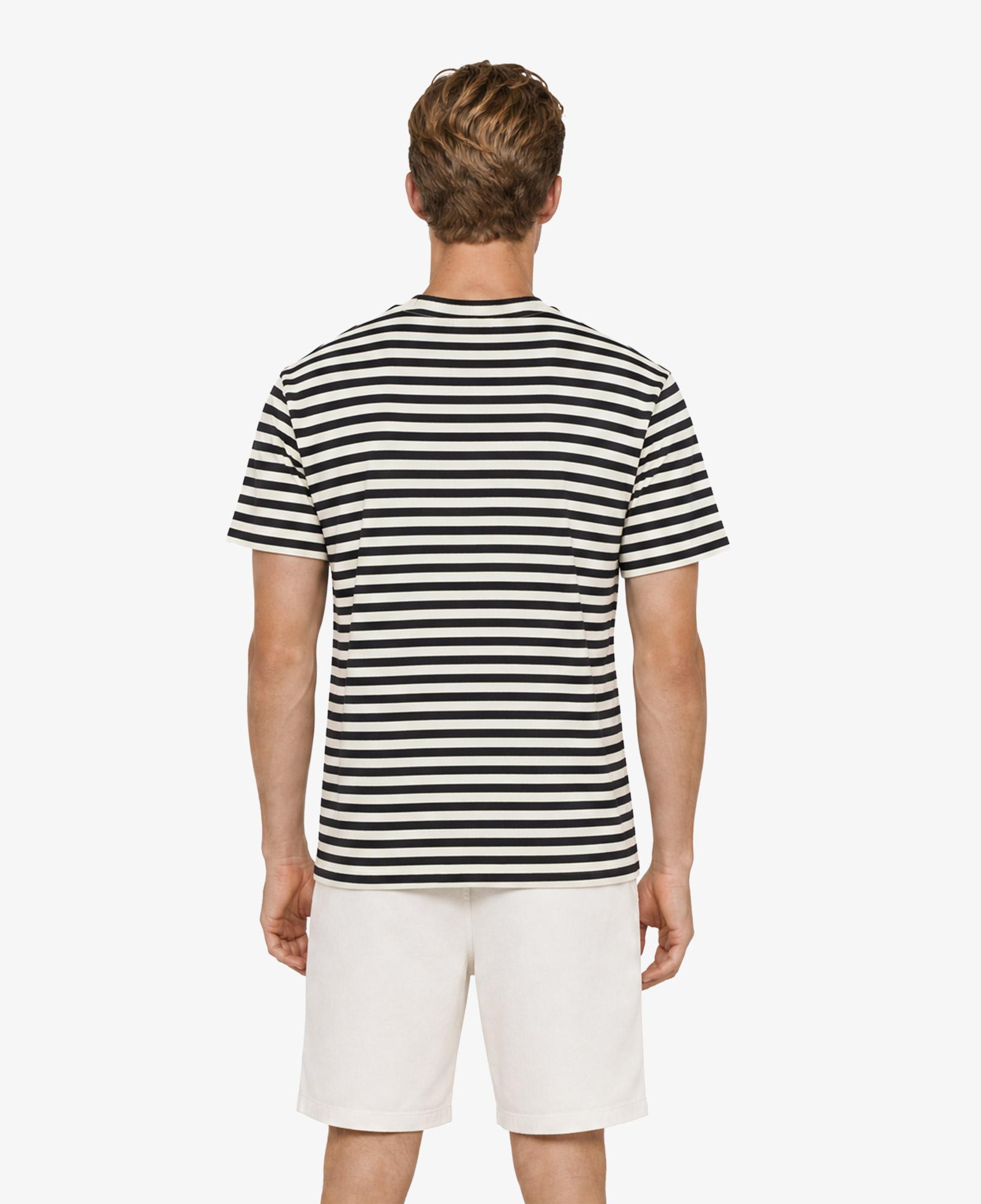 Erkek Relaxed Fit Bisiklet Yaka Çizgili Kahverengi T-Shirt