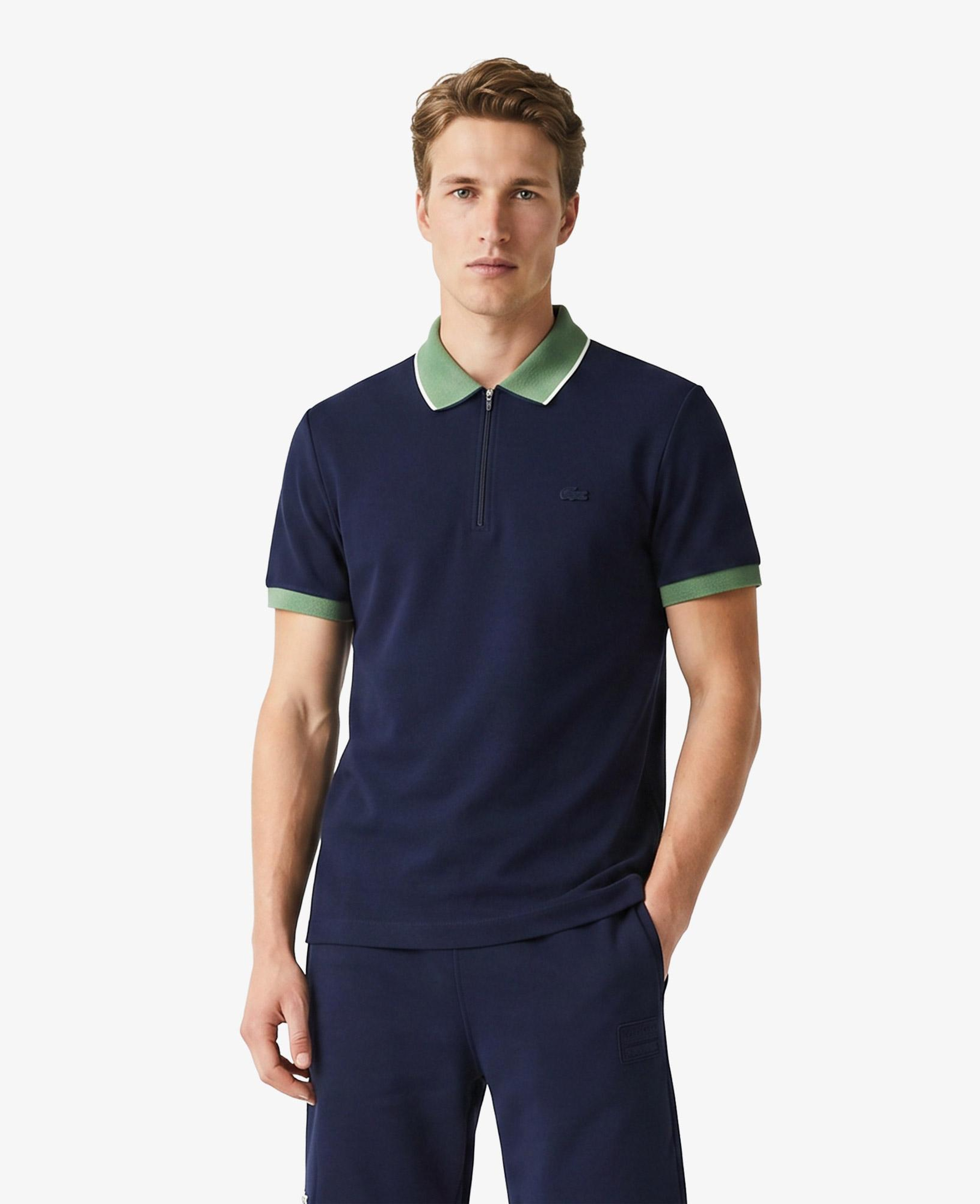 Erkek Regular Fit Renk Bloklu Lacivert Polo