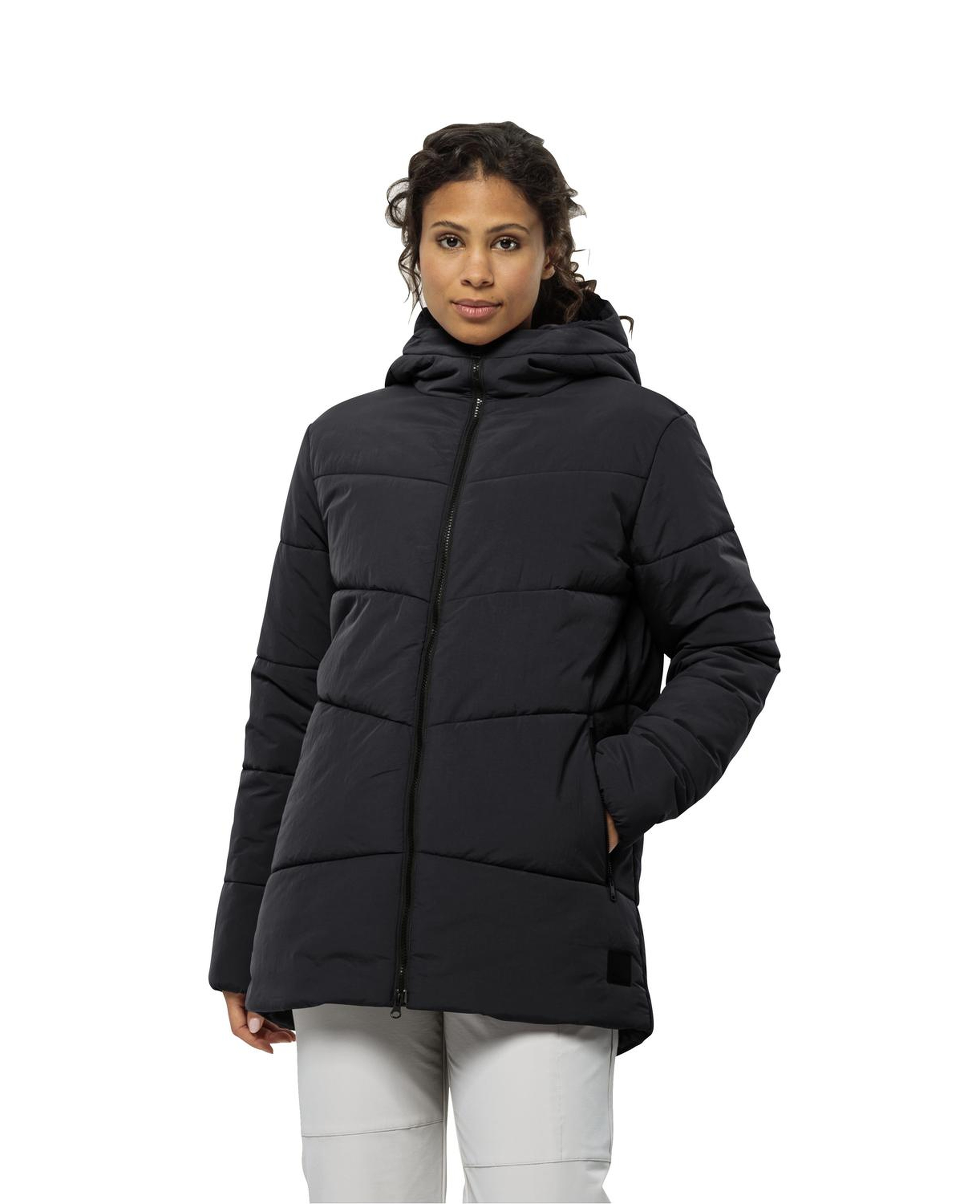 Jack Wolfskin Karolinger Long Kadın Gri Outdoor Ceketi