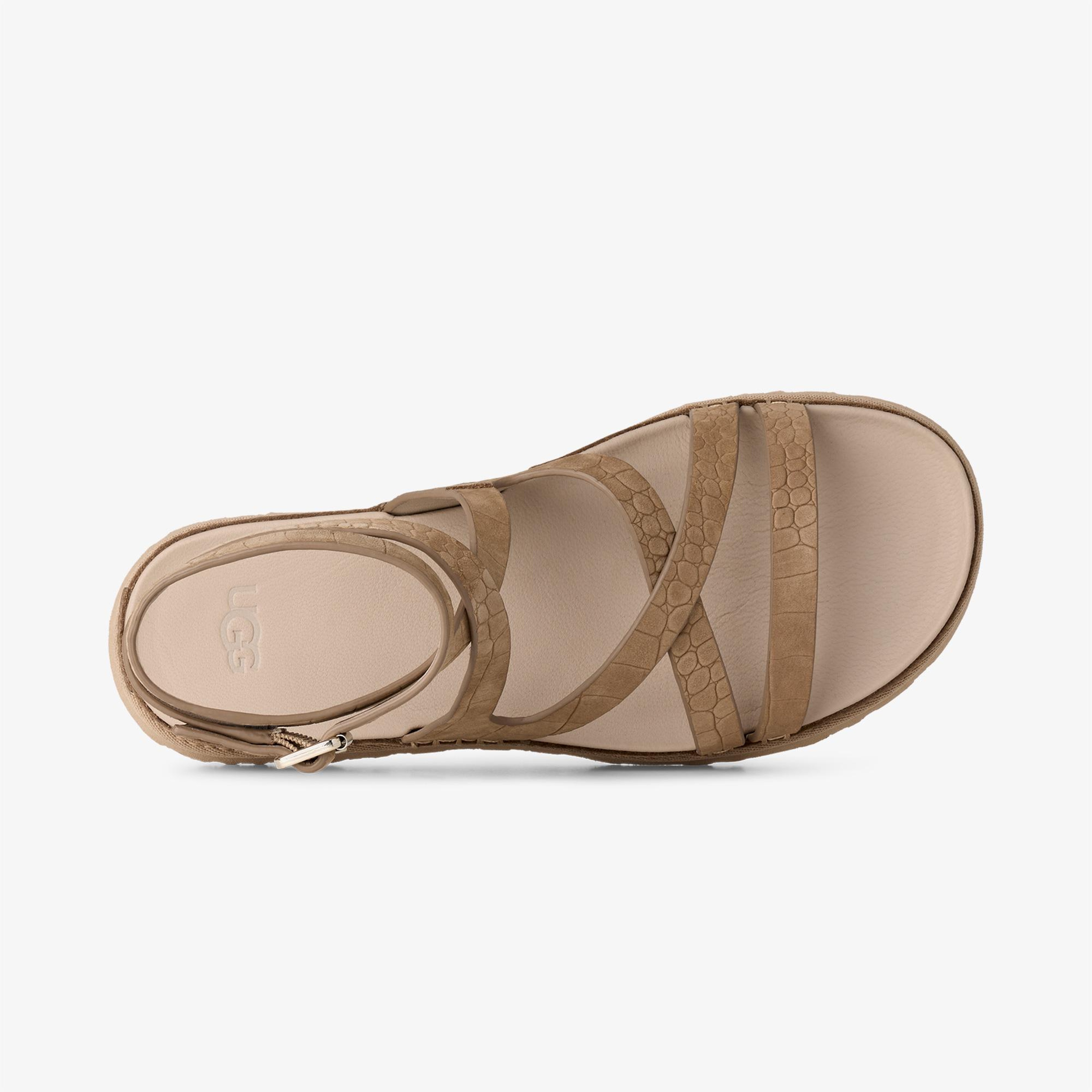 UGG Goldengaze Embossed Ankle Wrap Kadın Kahverengi Sandalet