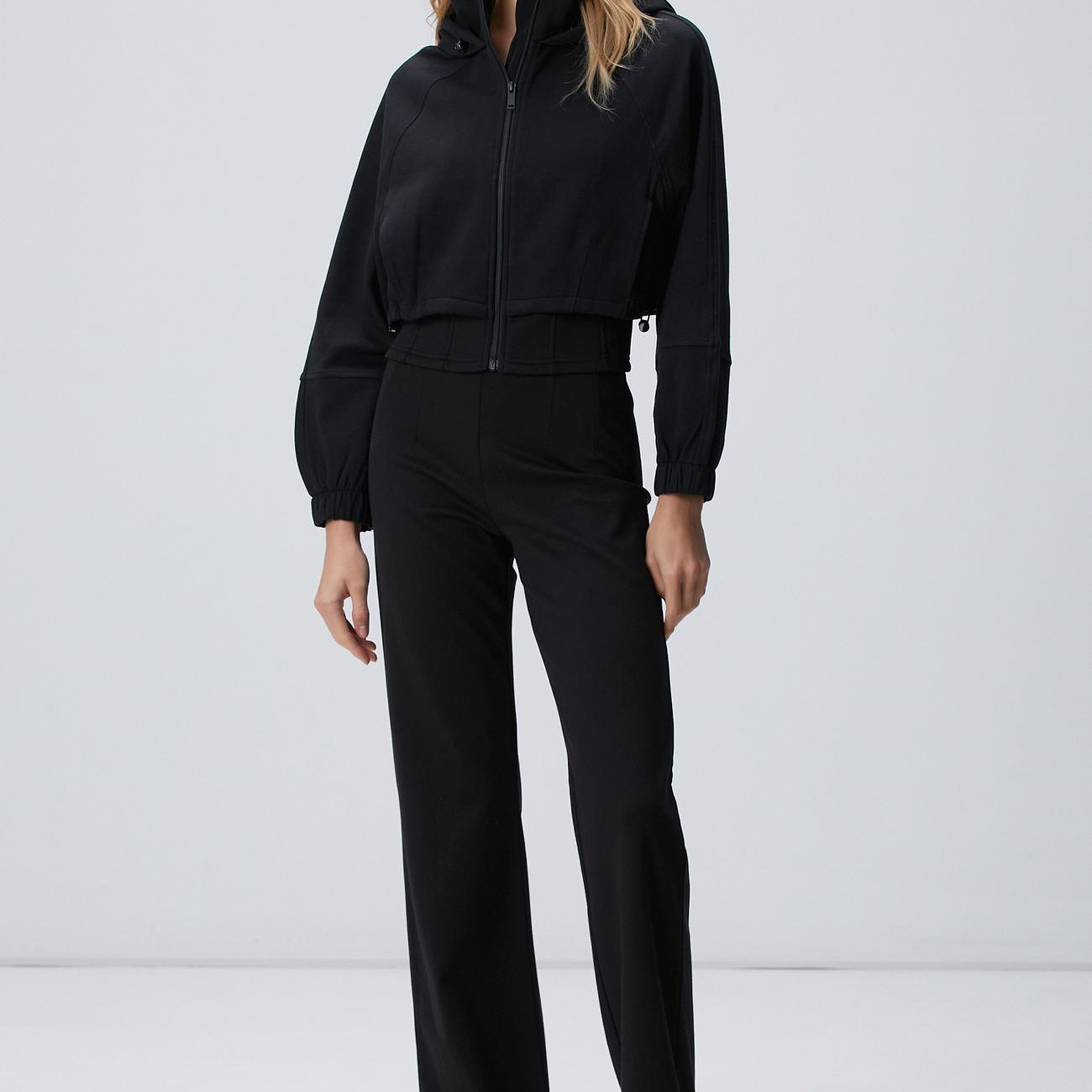 Network Kadın N-Tech Siyah Crop Sweatshirt