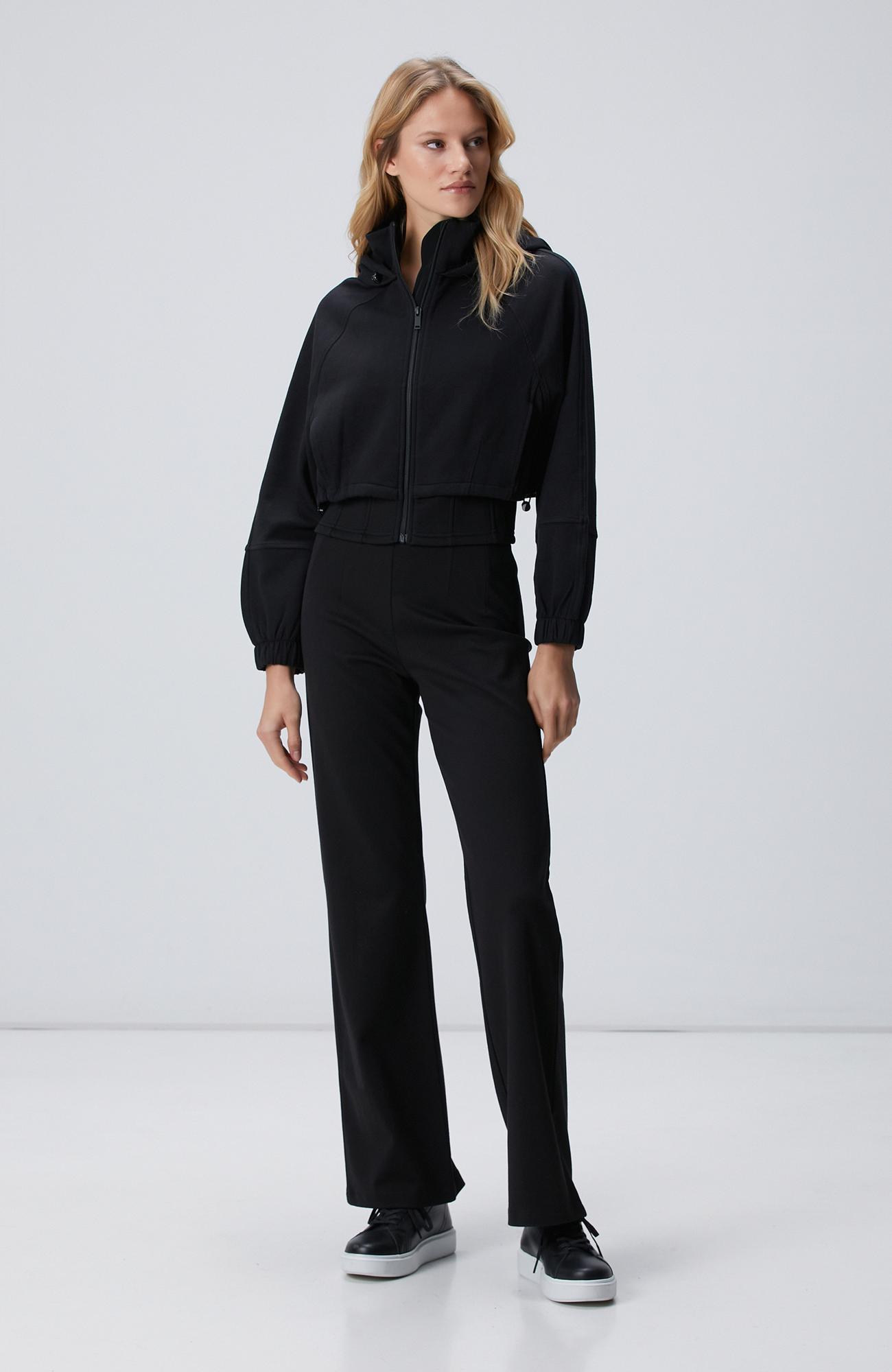 Network Kadın N-Tech Siyah Crop Sweatshirt