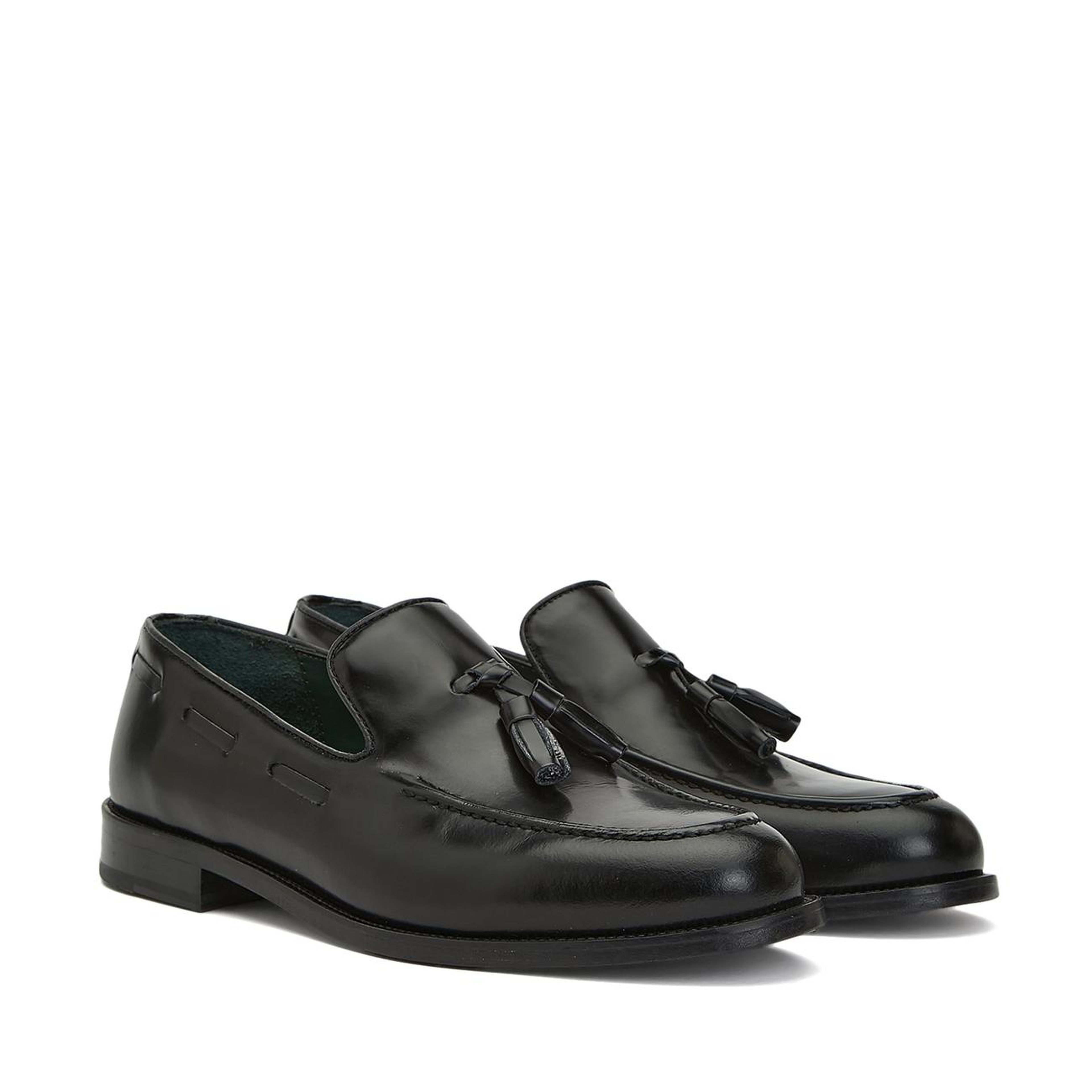 George Hogg Icons Erkek Siyah Püskül Detaylı Deri Loafer