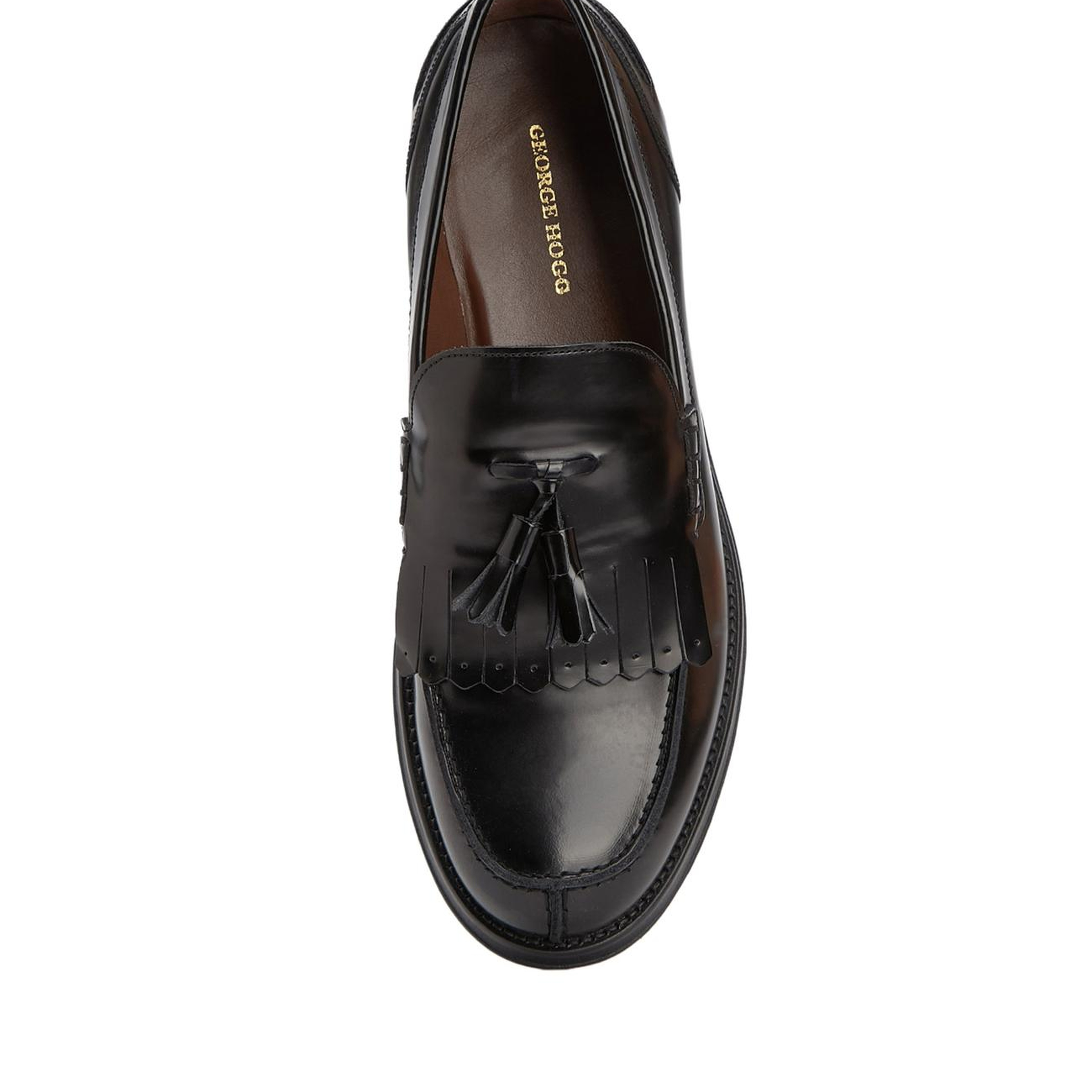 George Hogg Icons Erkek Siyah Püskül Detaylı Deri Loafer
